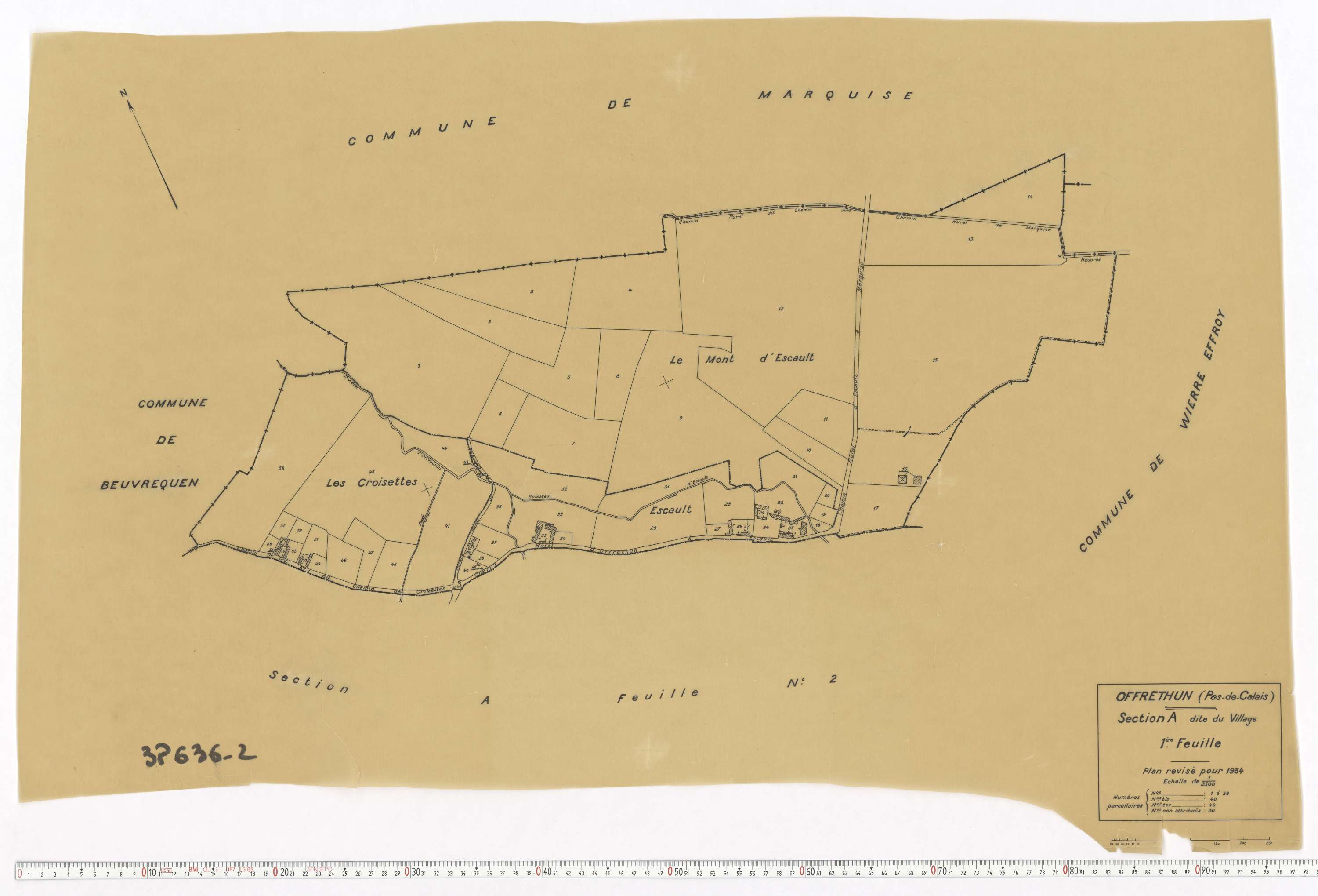 Fréthun - Section A, feuille 1.
