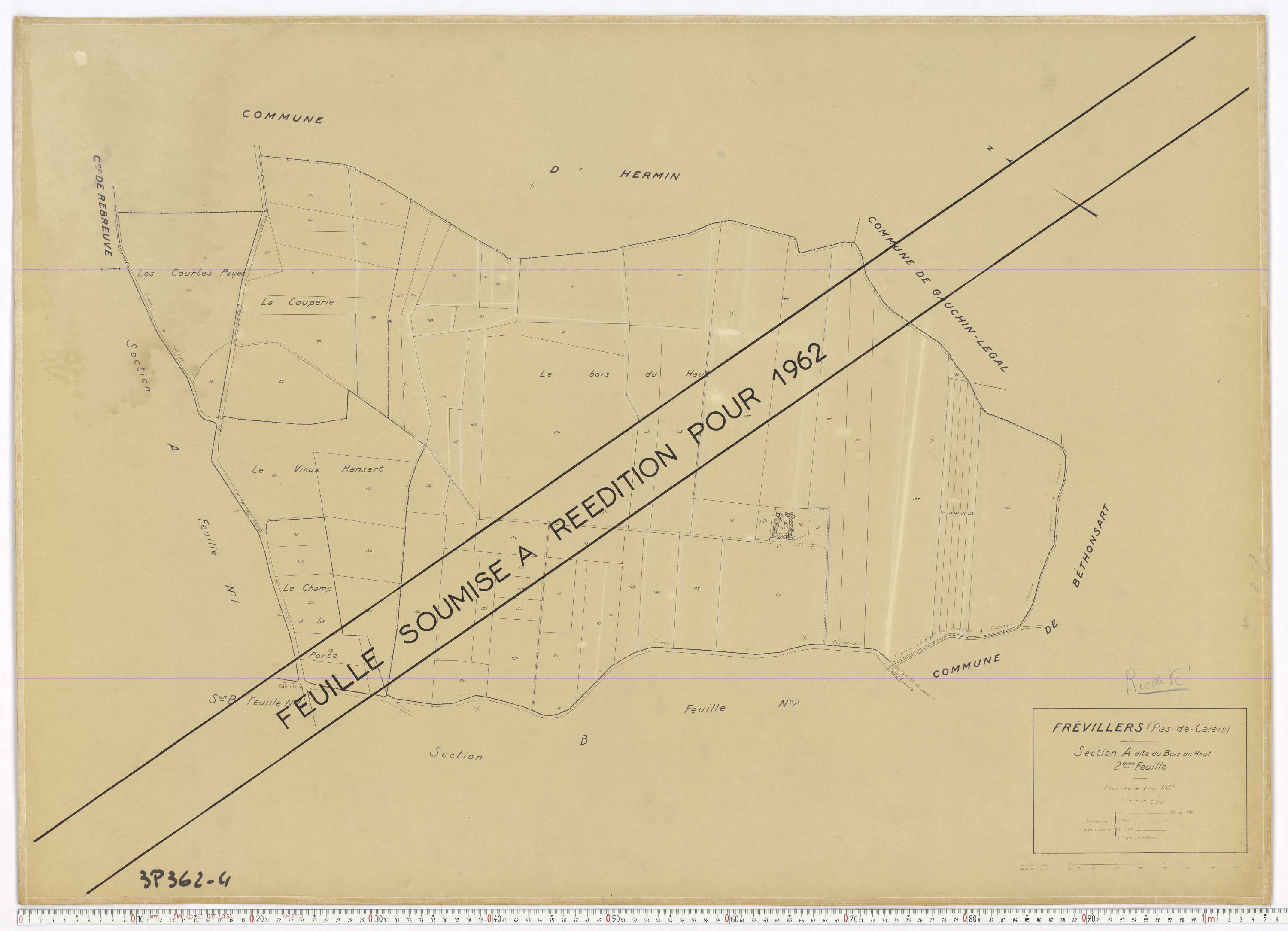 Frévillers - Section A, feuille 2.
