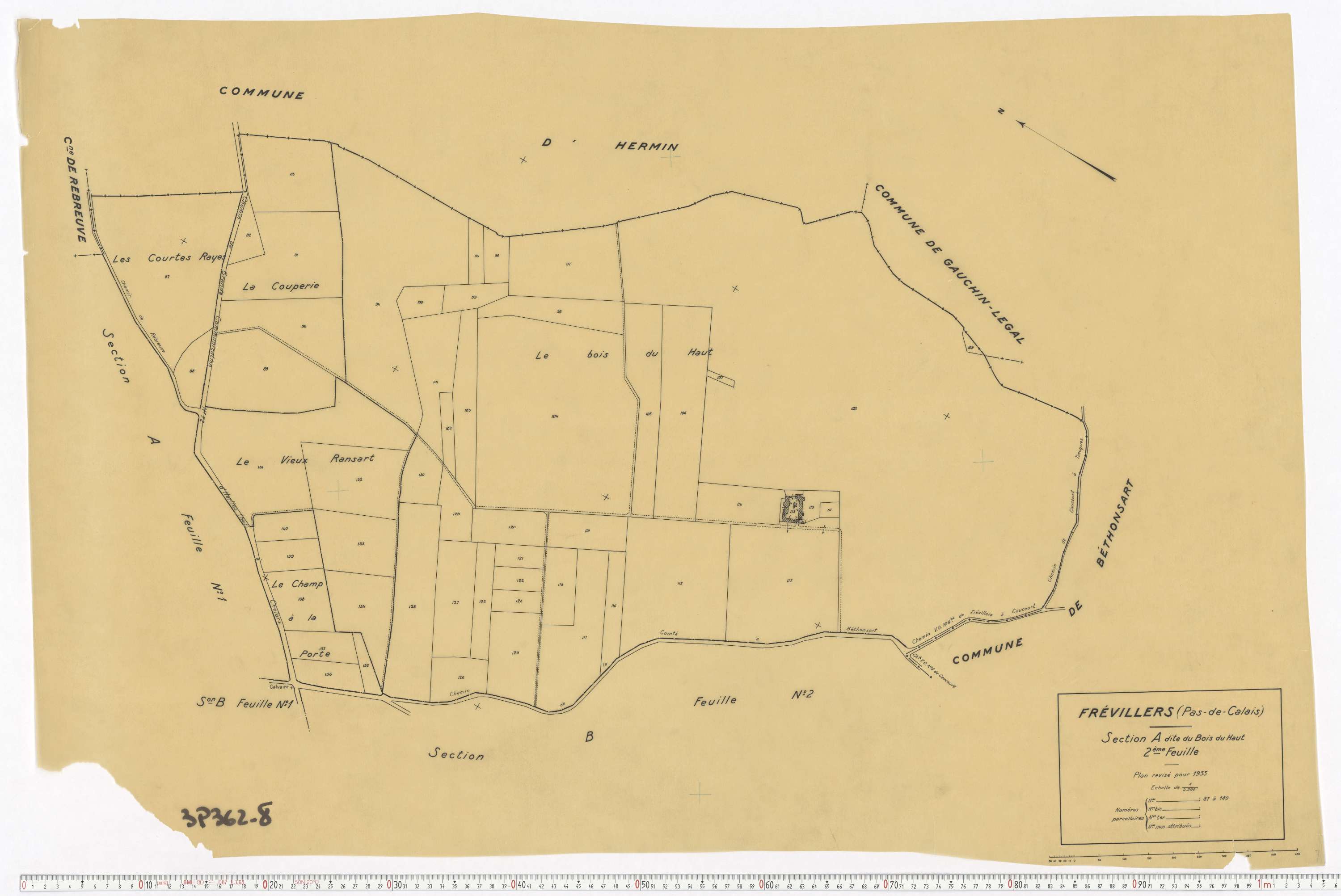 Frévillers - Section A, feuille 2.