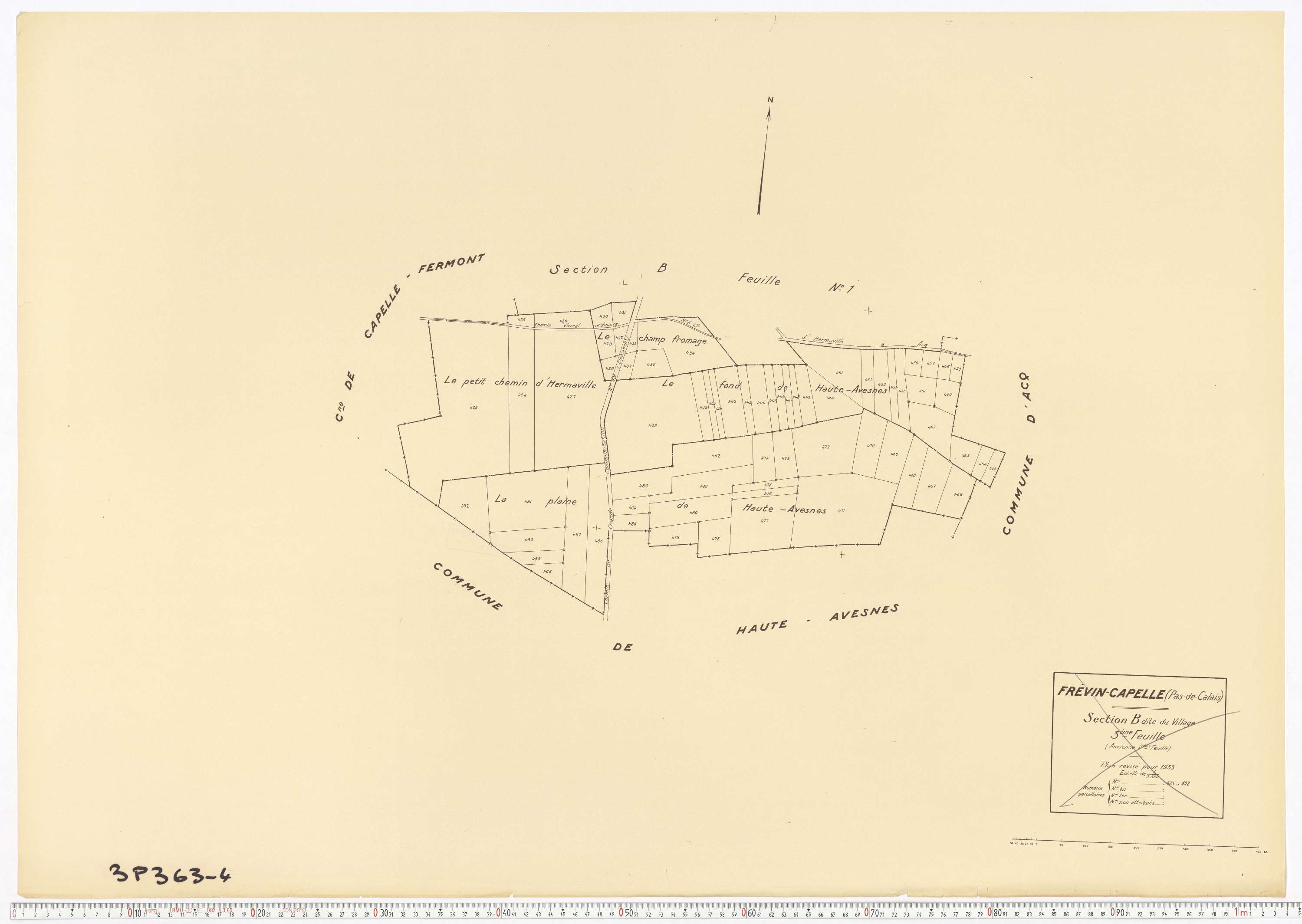 Frévin-Capelle - Section B, feuille 2.