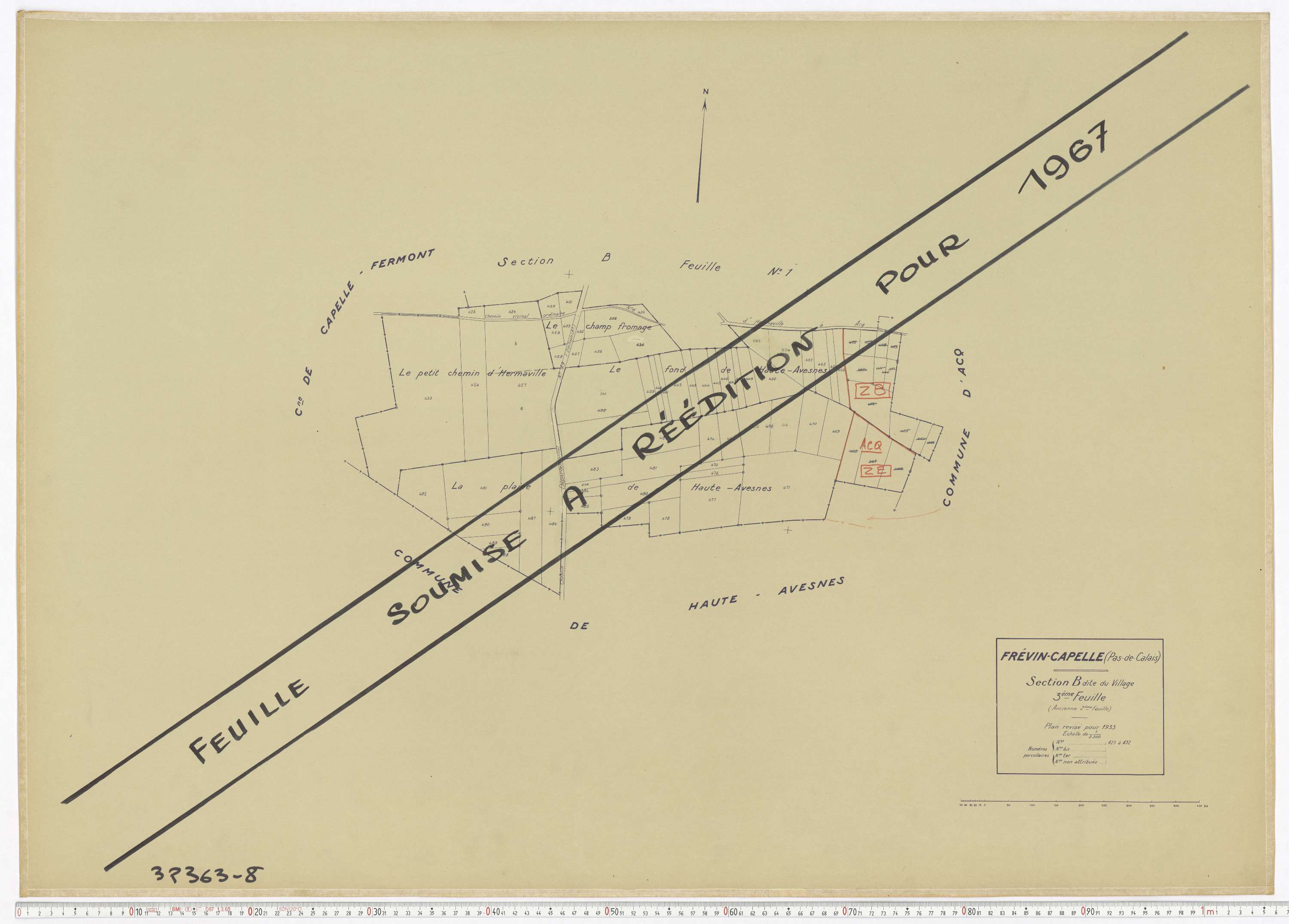Frévin-Capelle - Section B, feuille 2.
