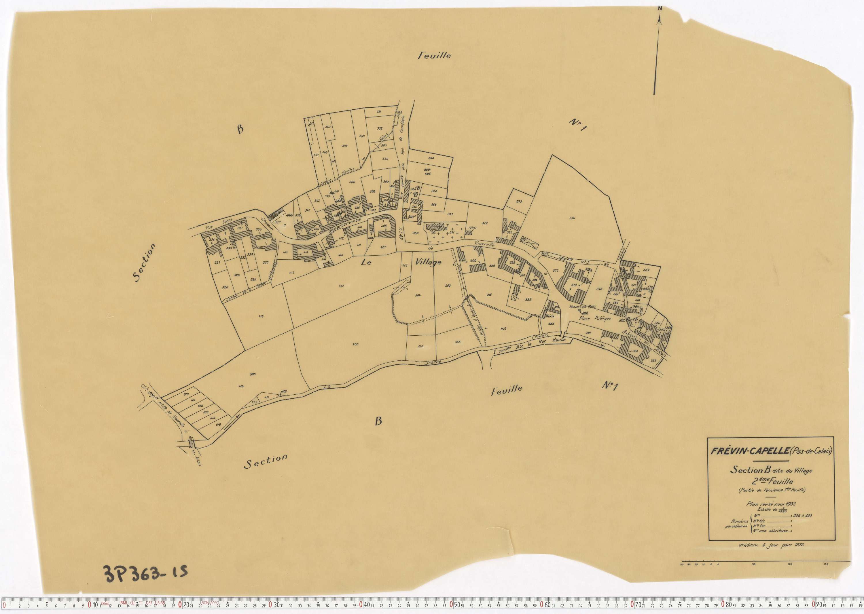 Frévin-Capelle - Section B, feuille 2.