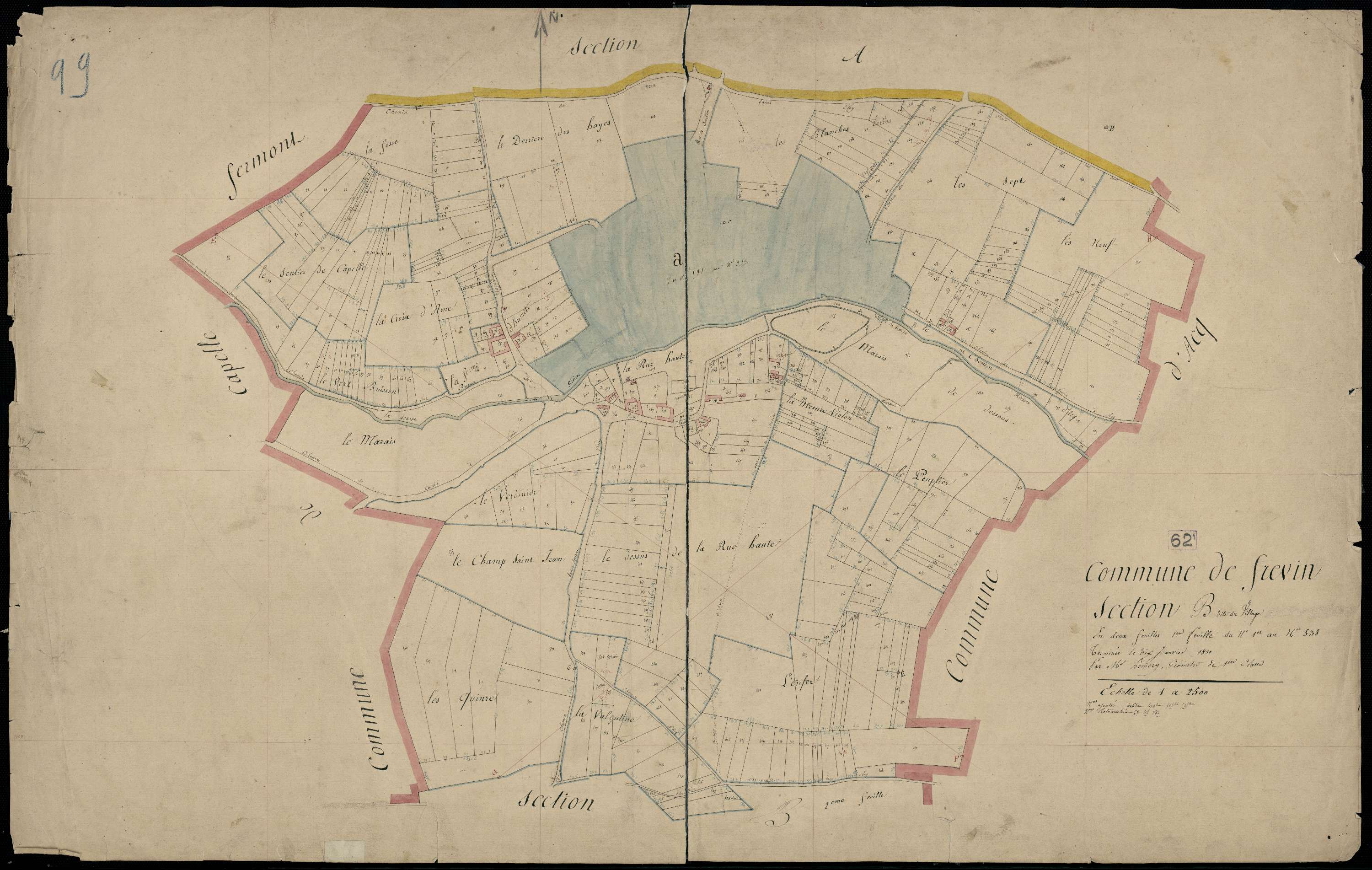 Frévin-Capelle - Section B, 1re feuille