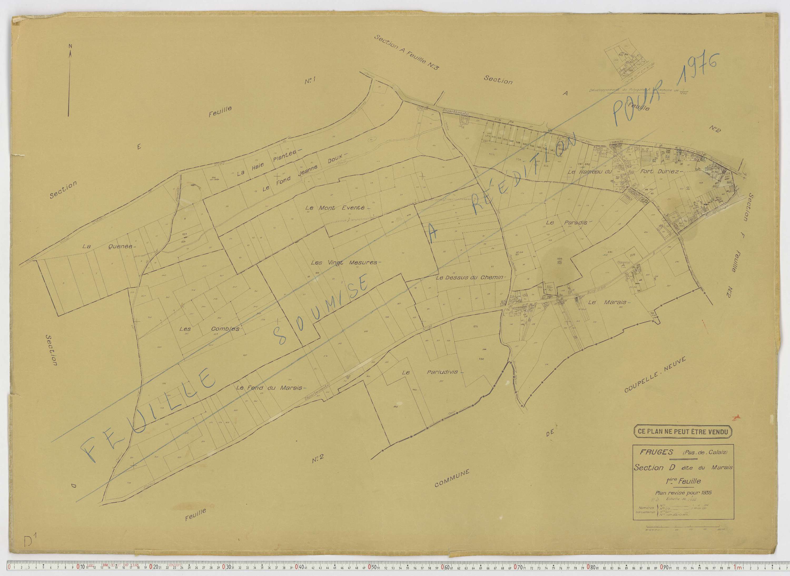 Fruges - Section D, feuille 1.