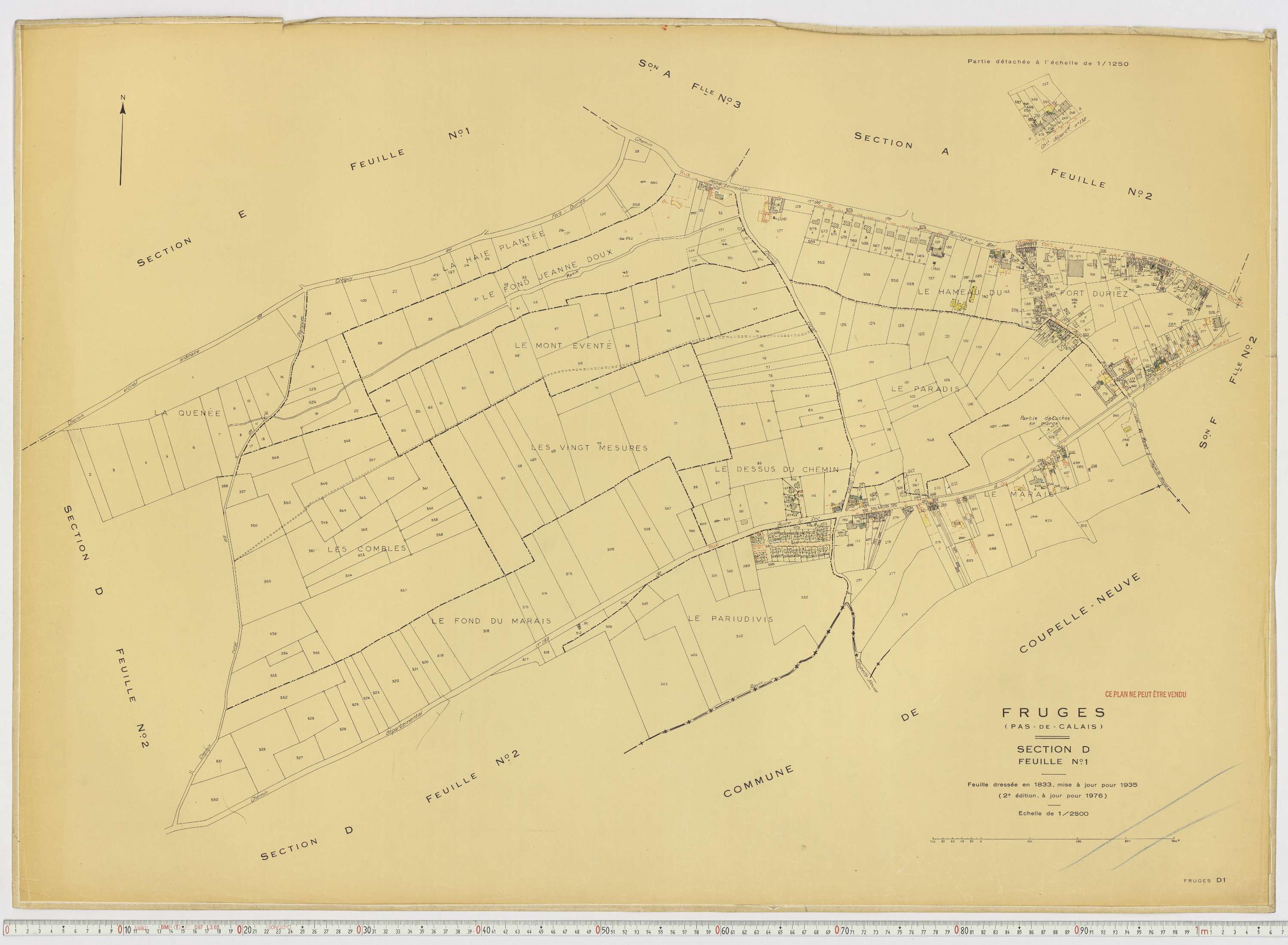 Fruges - Section D, feuille 1.