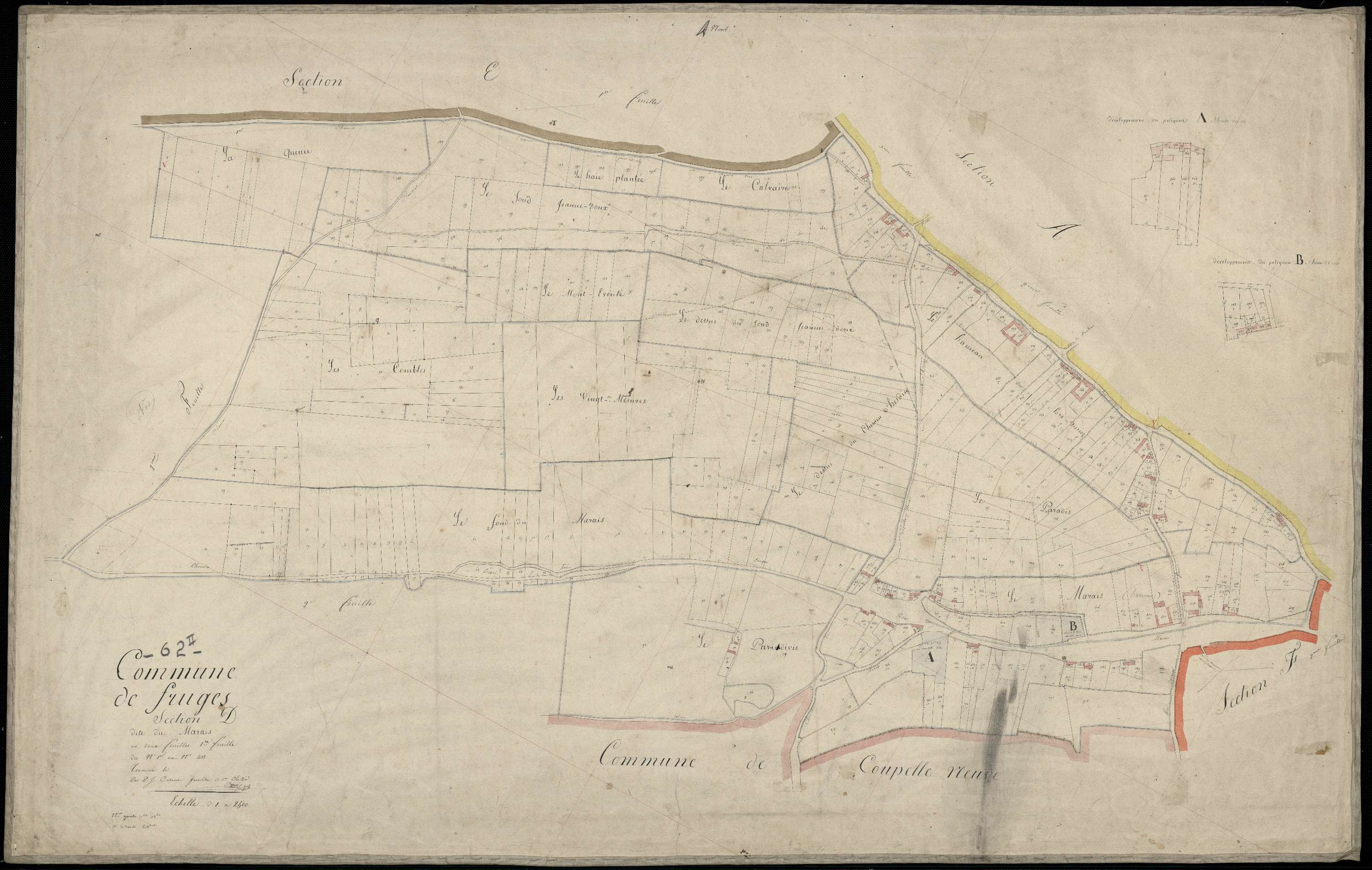 Fruges - Section D, 1re feuille