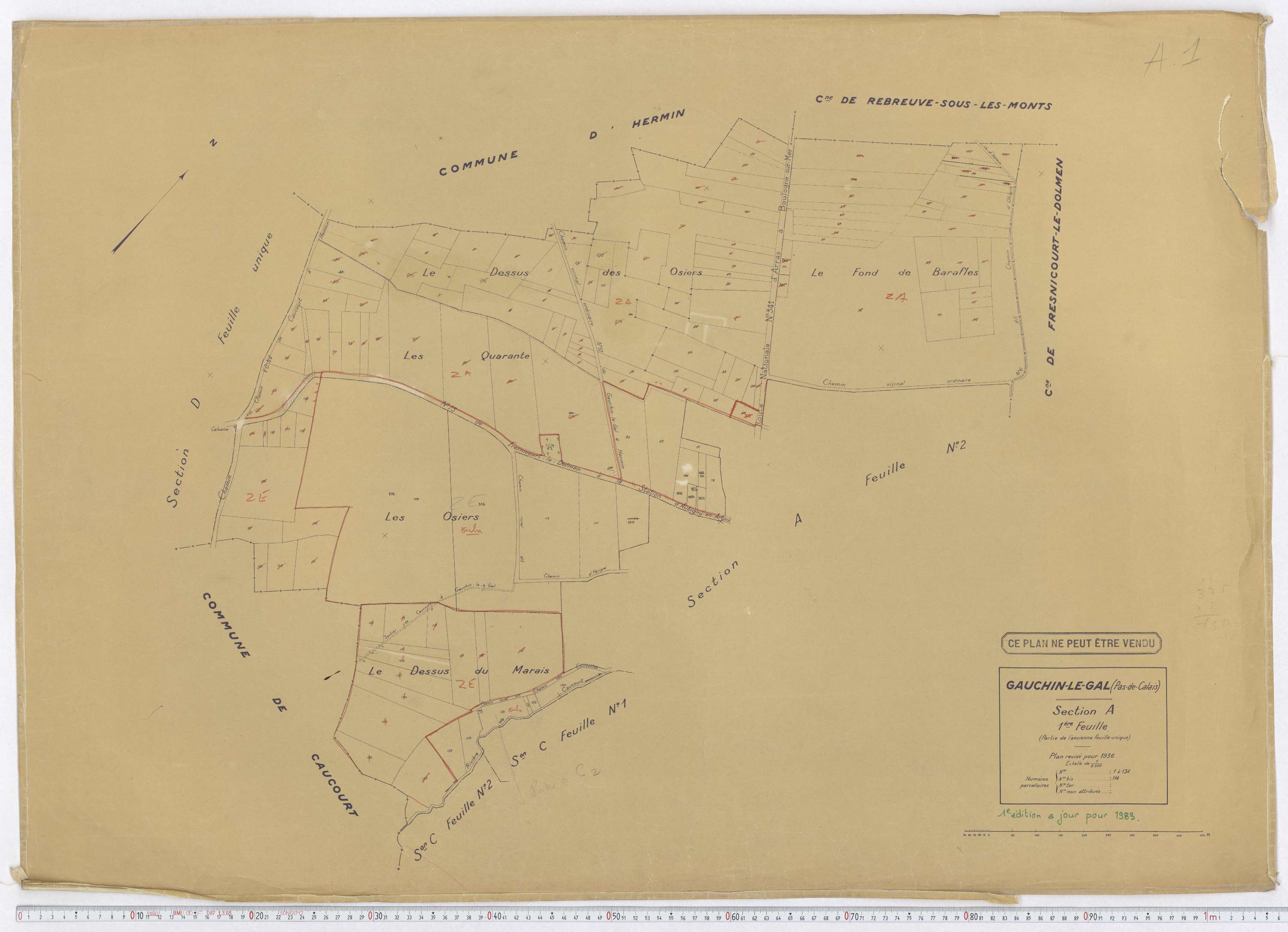 Gauchin-Légal - Section A, feuille 1.