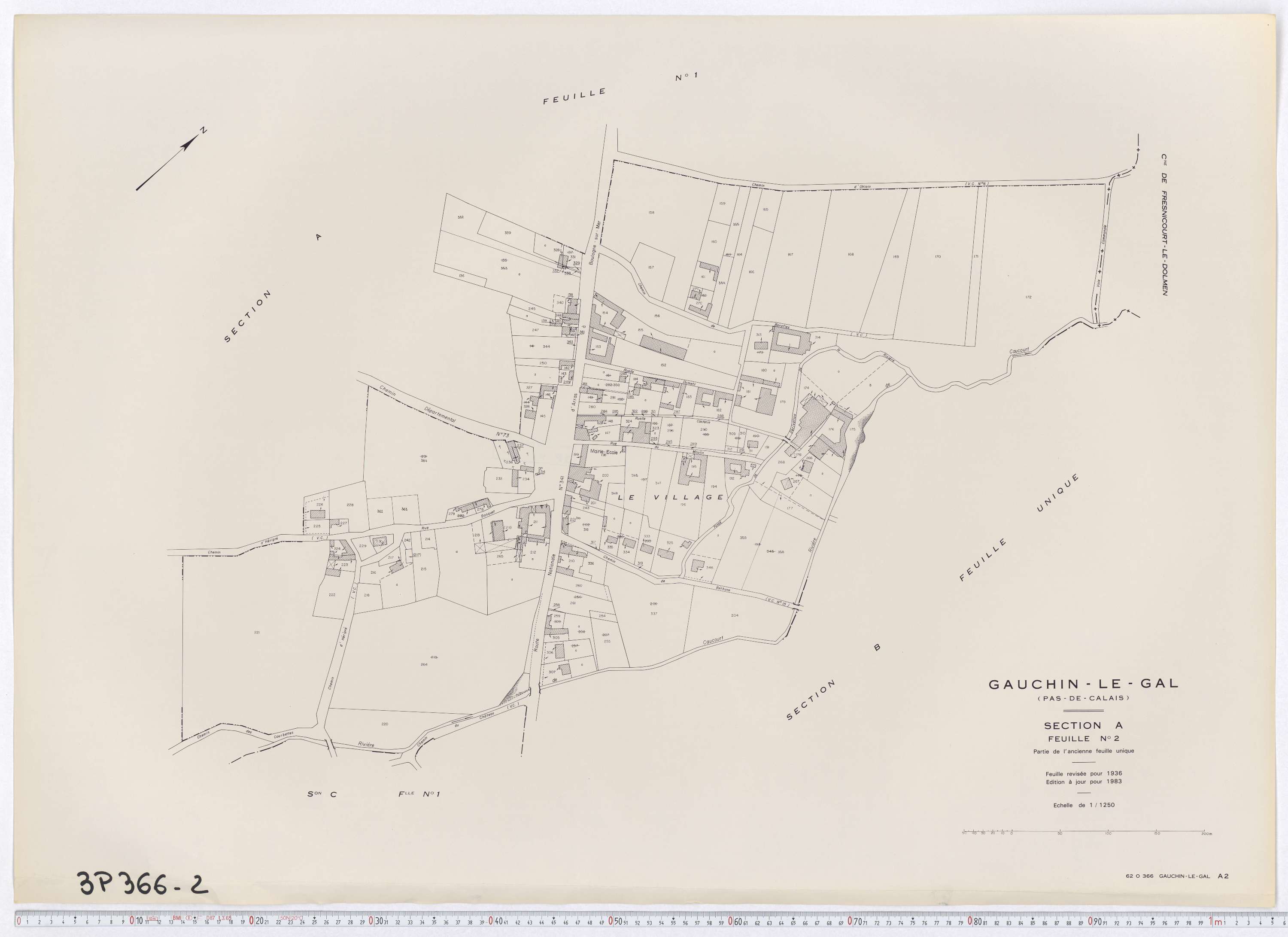 Gauchin-Légal - Section A, feuille 2.