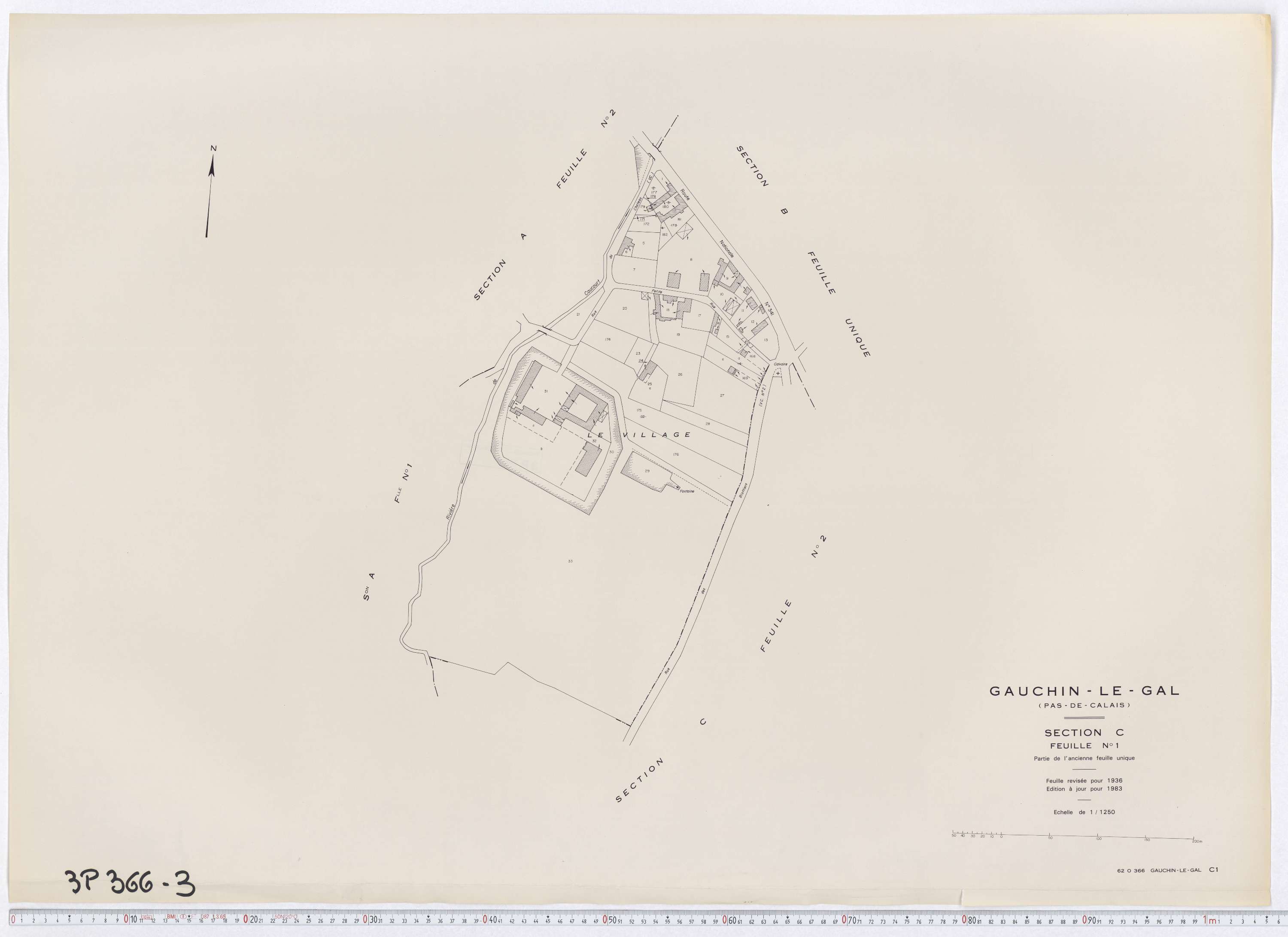Gauchin-Légal - Section C, feuille 1.
