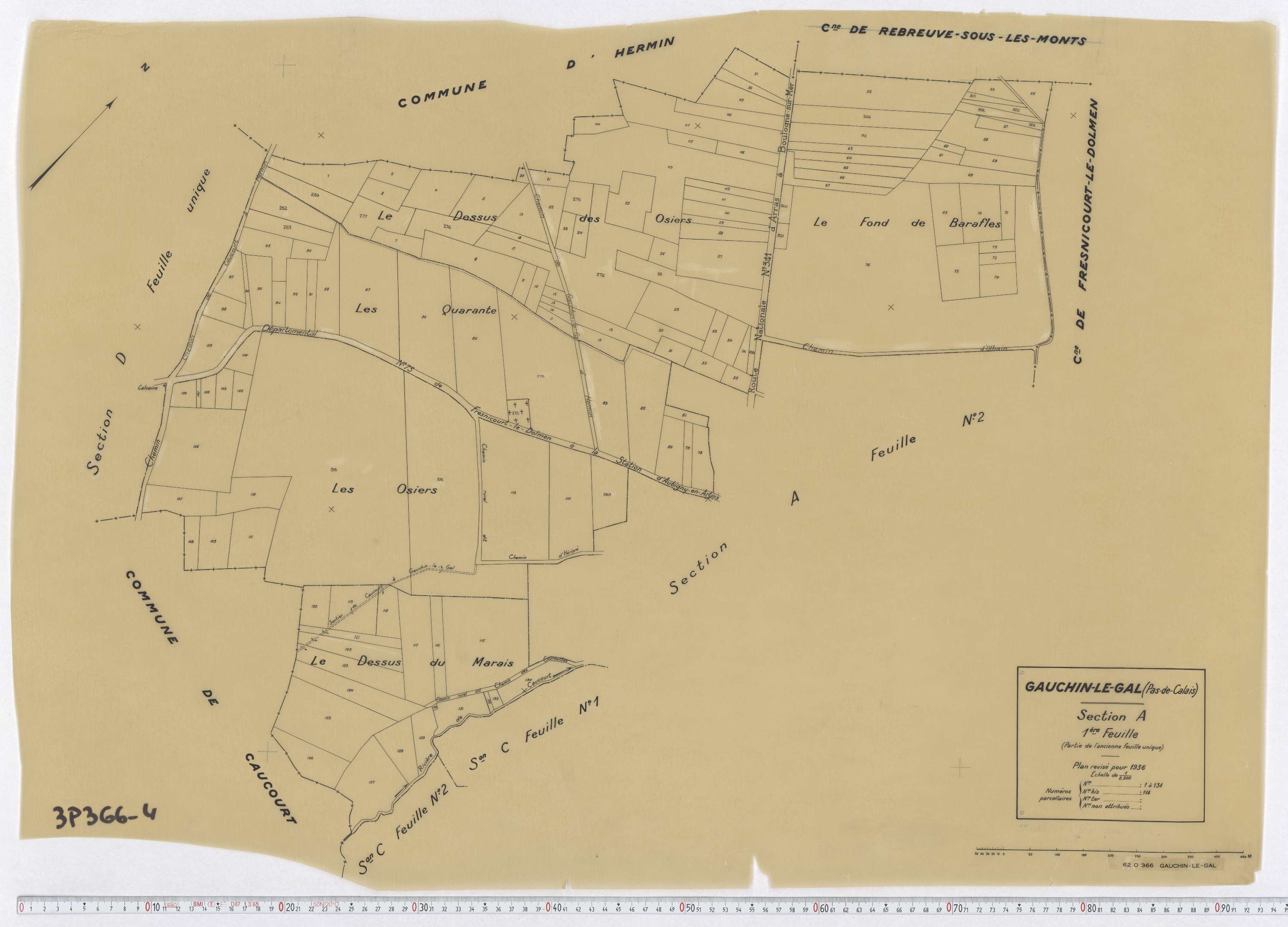 Gauchin-Légal - Section A, feuille 1.