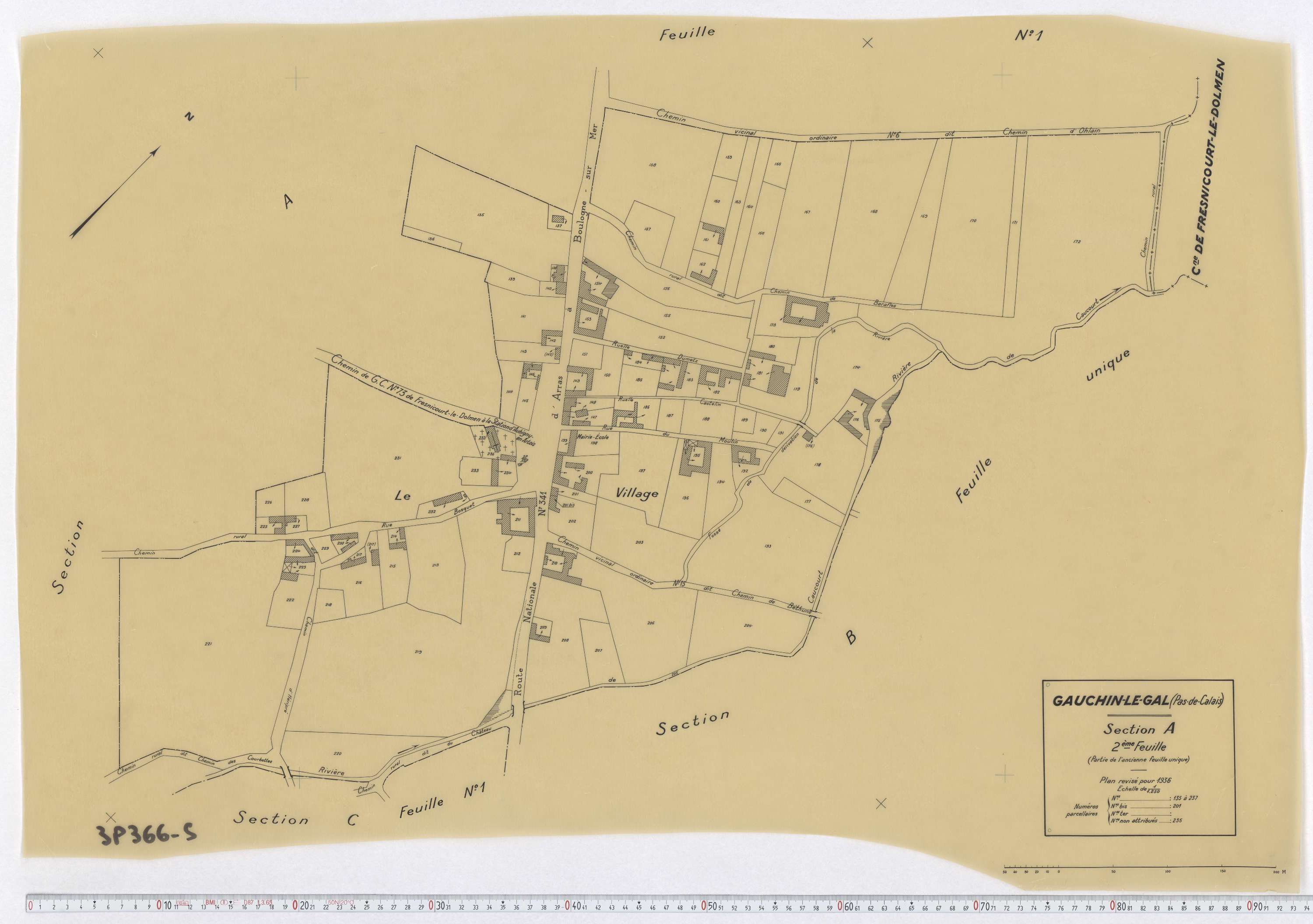 Gauchin-Légal - Section A, feuille 2.