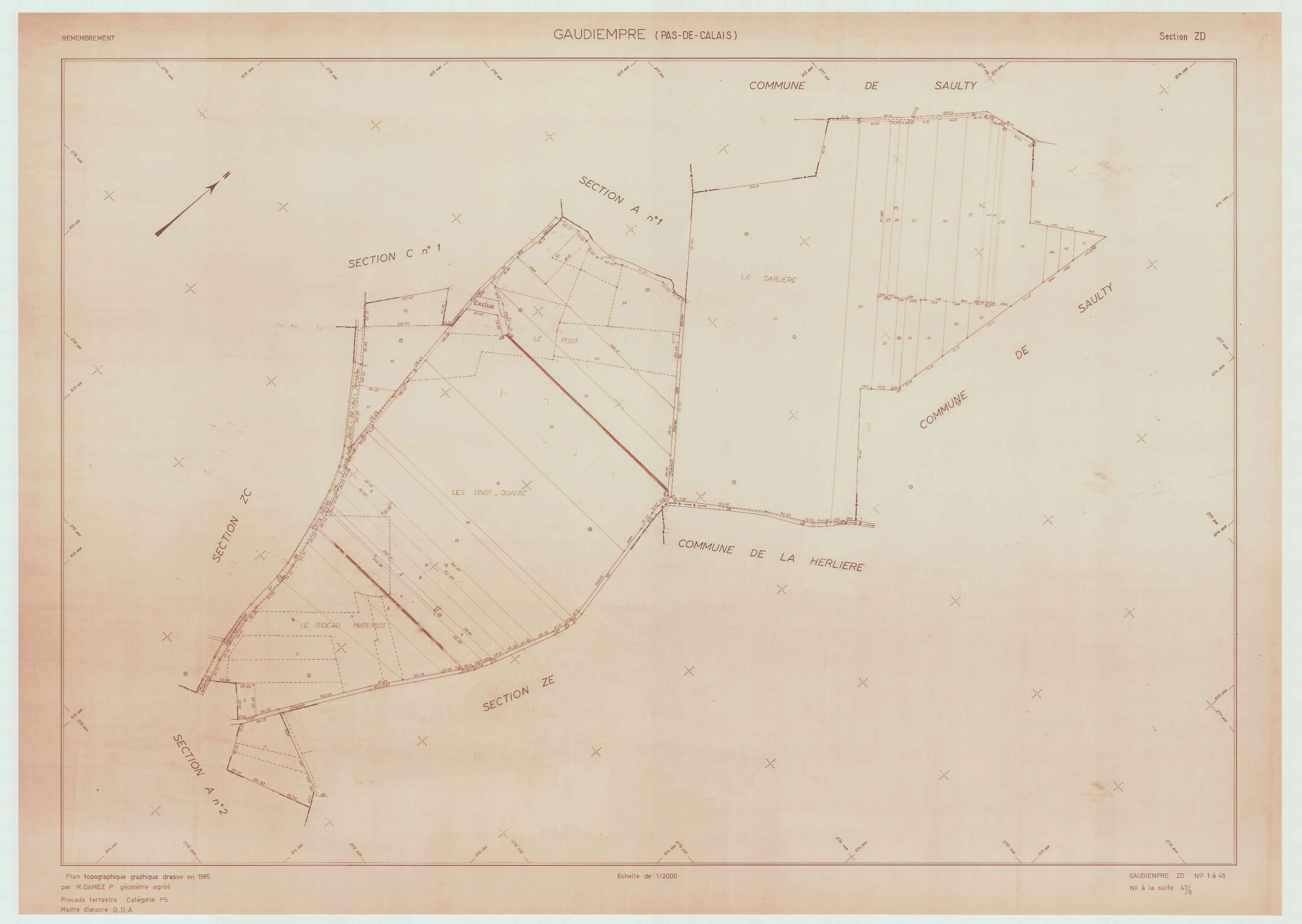 Gaudiempré - Plan de remembrement : section ZD.