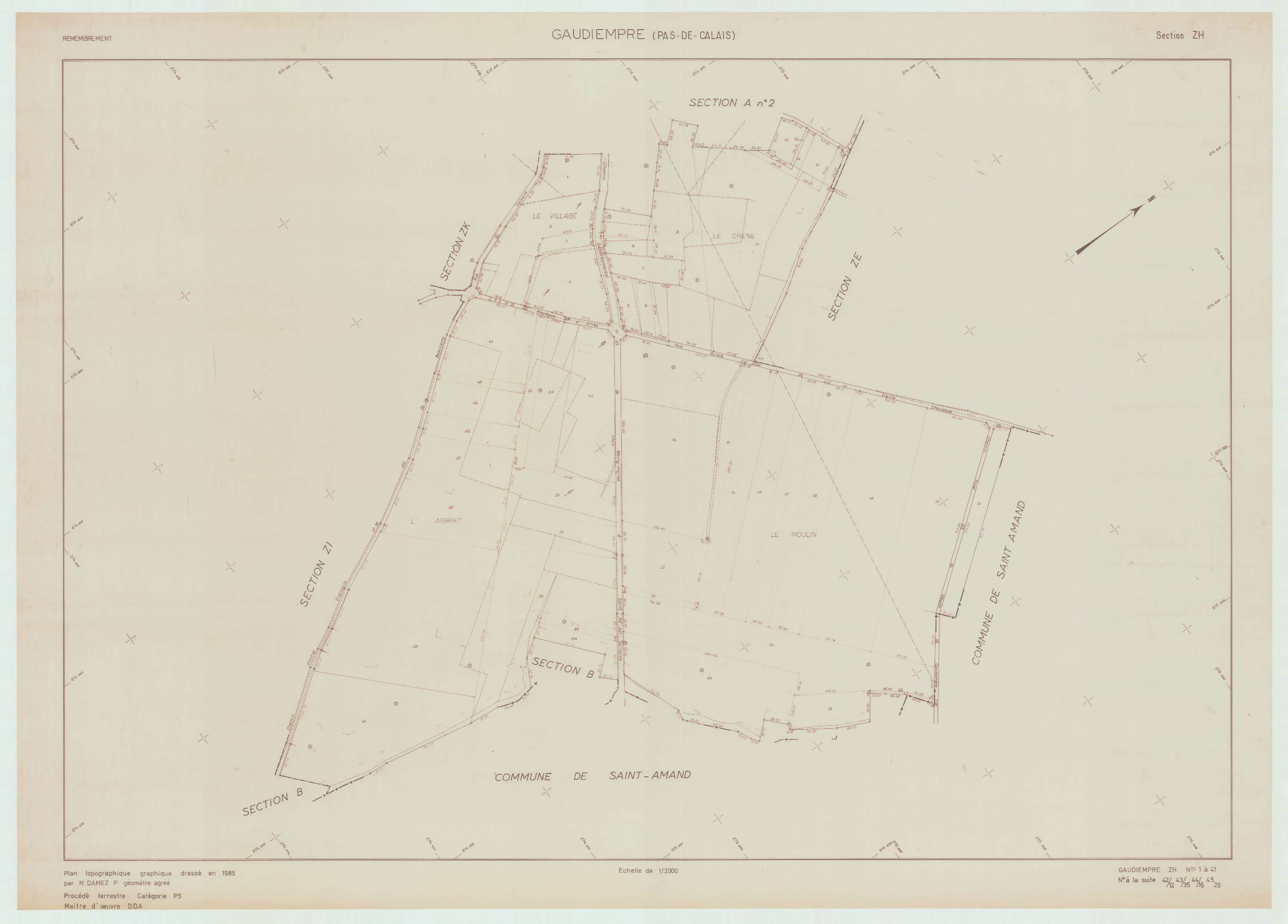 Gaudiempré - Plan de remembrement : section ZH.