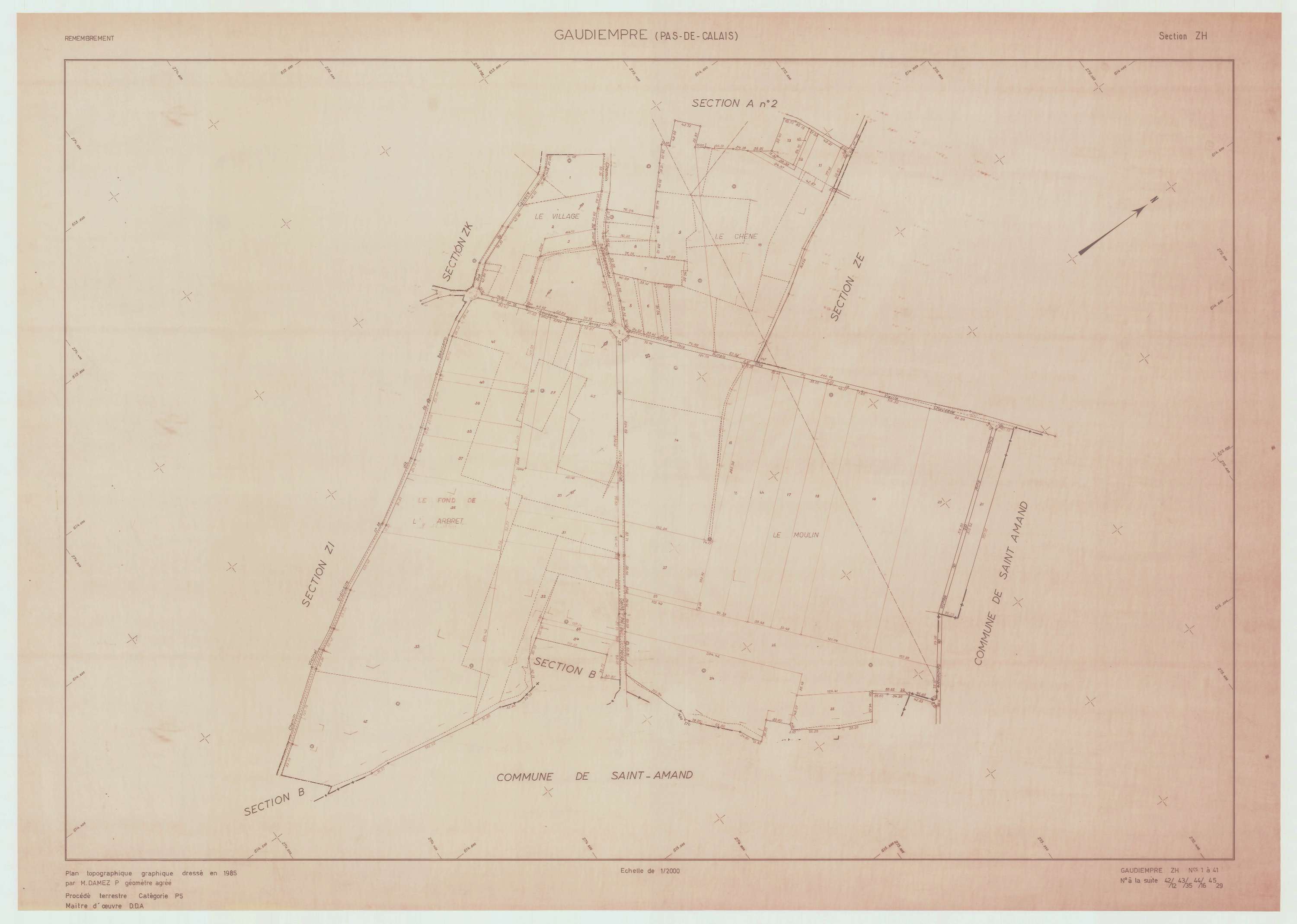 Gaudiempré - Plan de remembrement : section ZH.