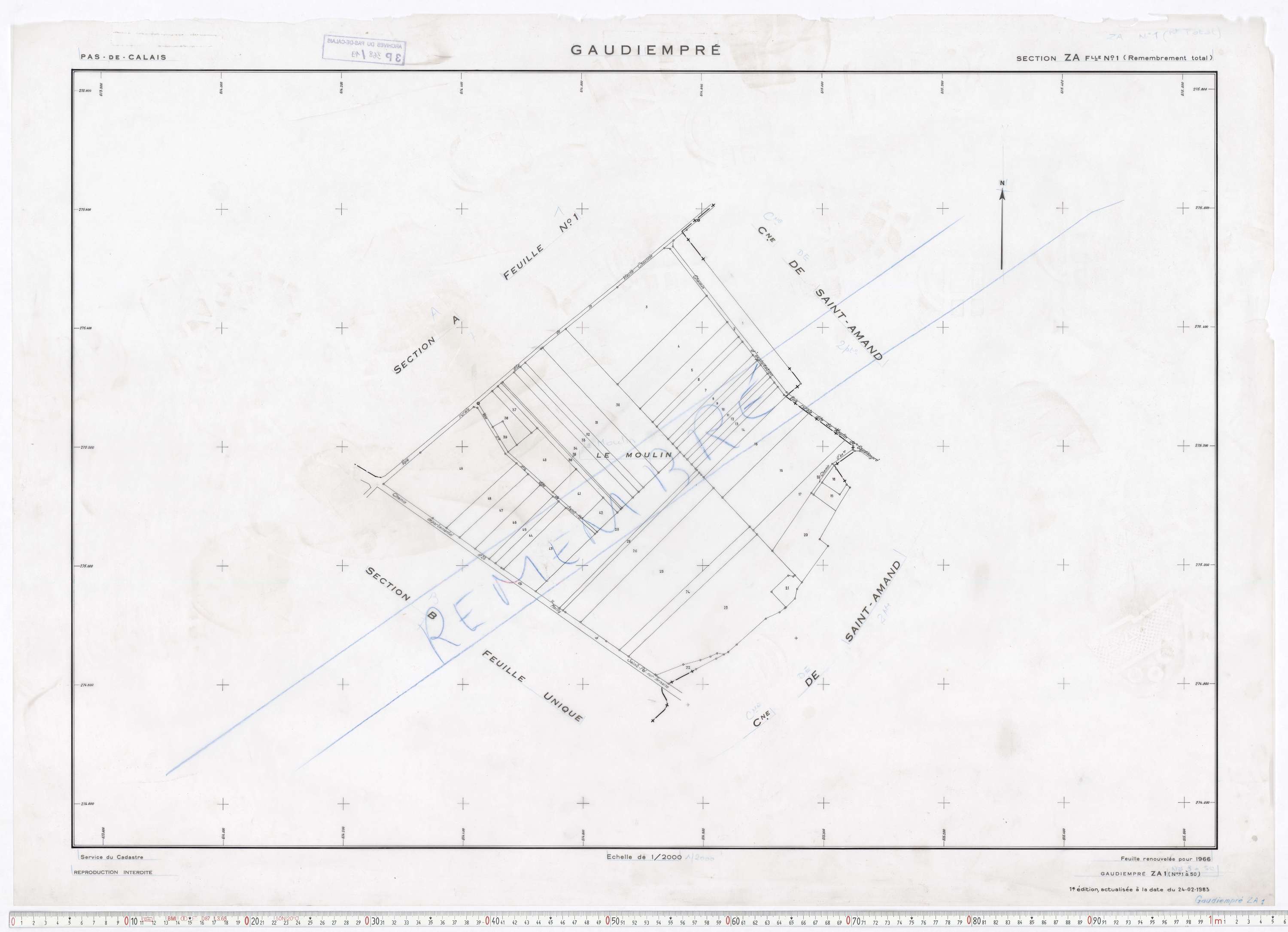 Gaudiempré - Section ZA, feuille 1.