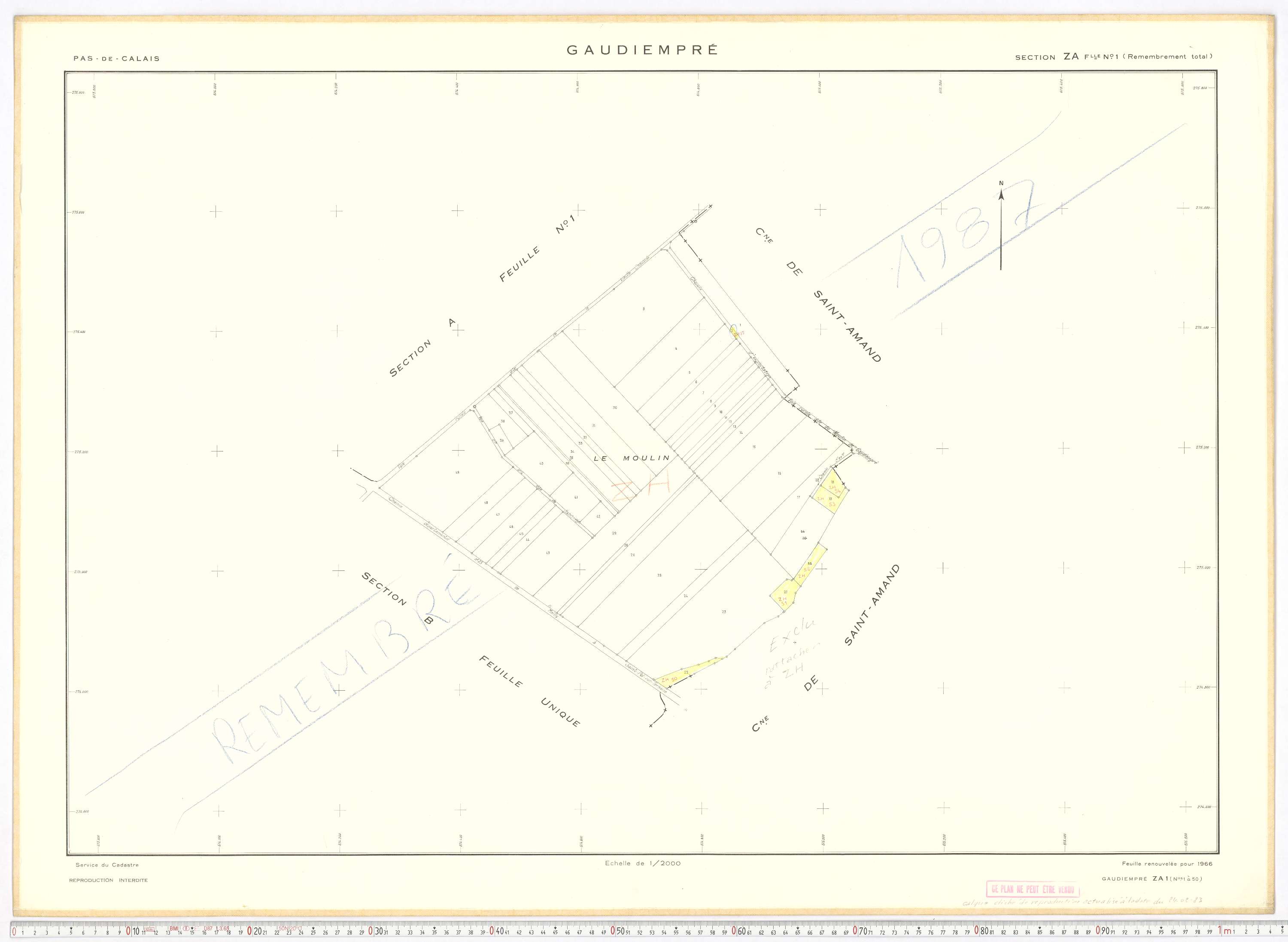 Gaudiempré - Section ZA, feuille 1.