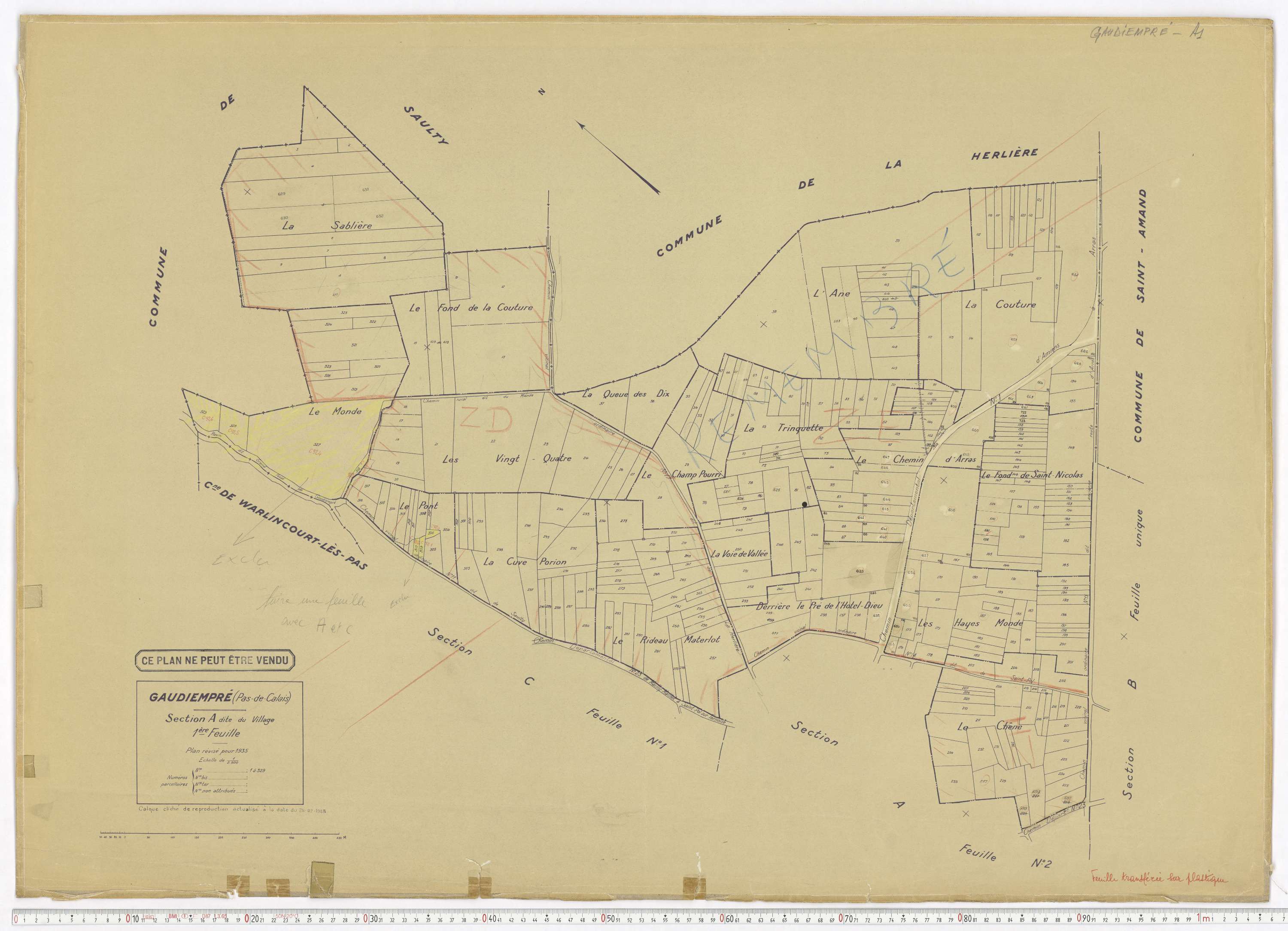 Gaudiempré - Section A, feuille 1.