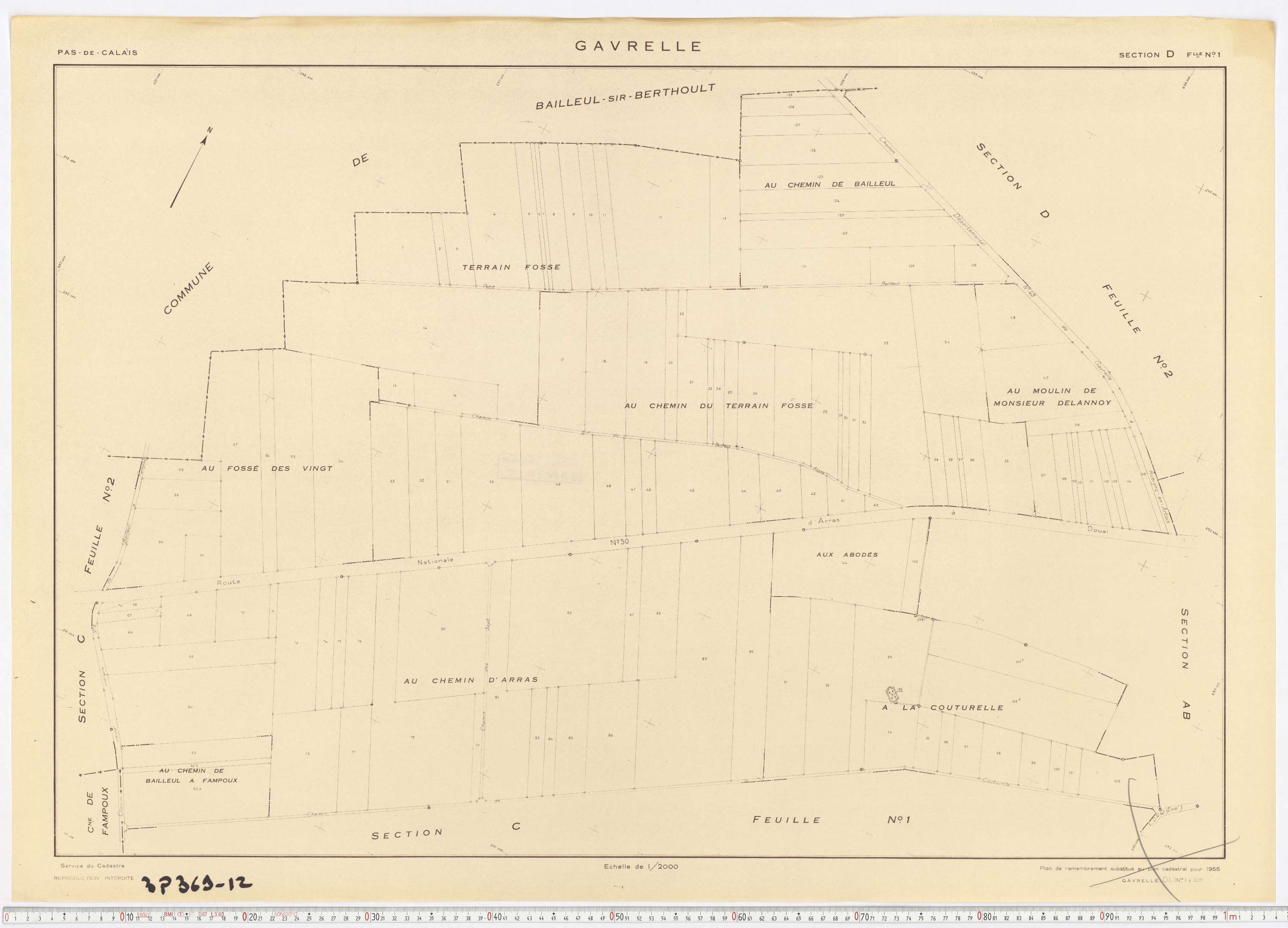 Gavrelle - Section D, feuille 1.