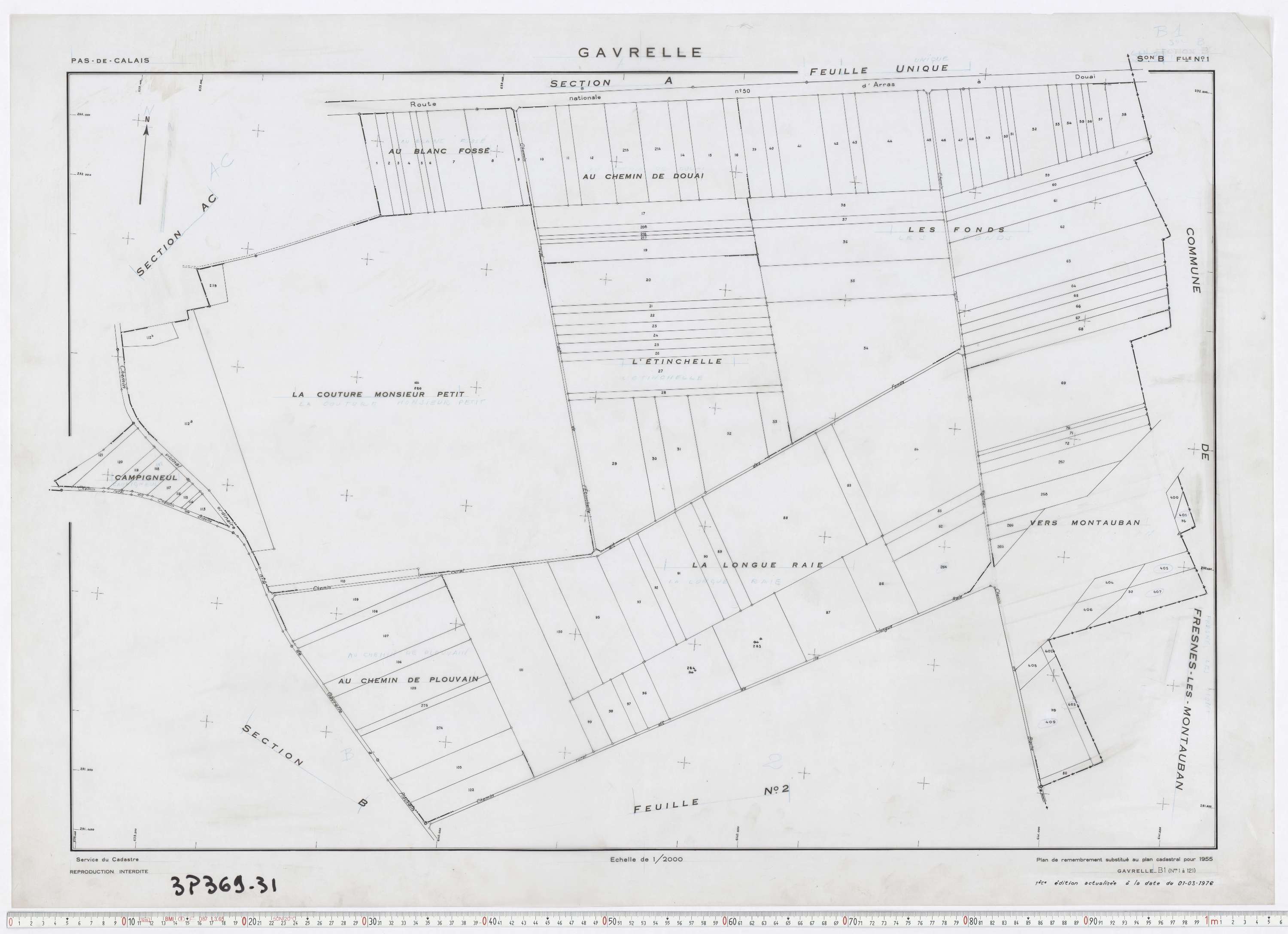 Gavrelle - Section B, feuille 1.