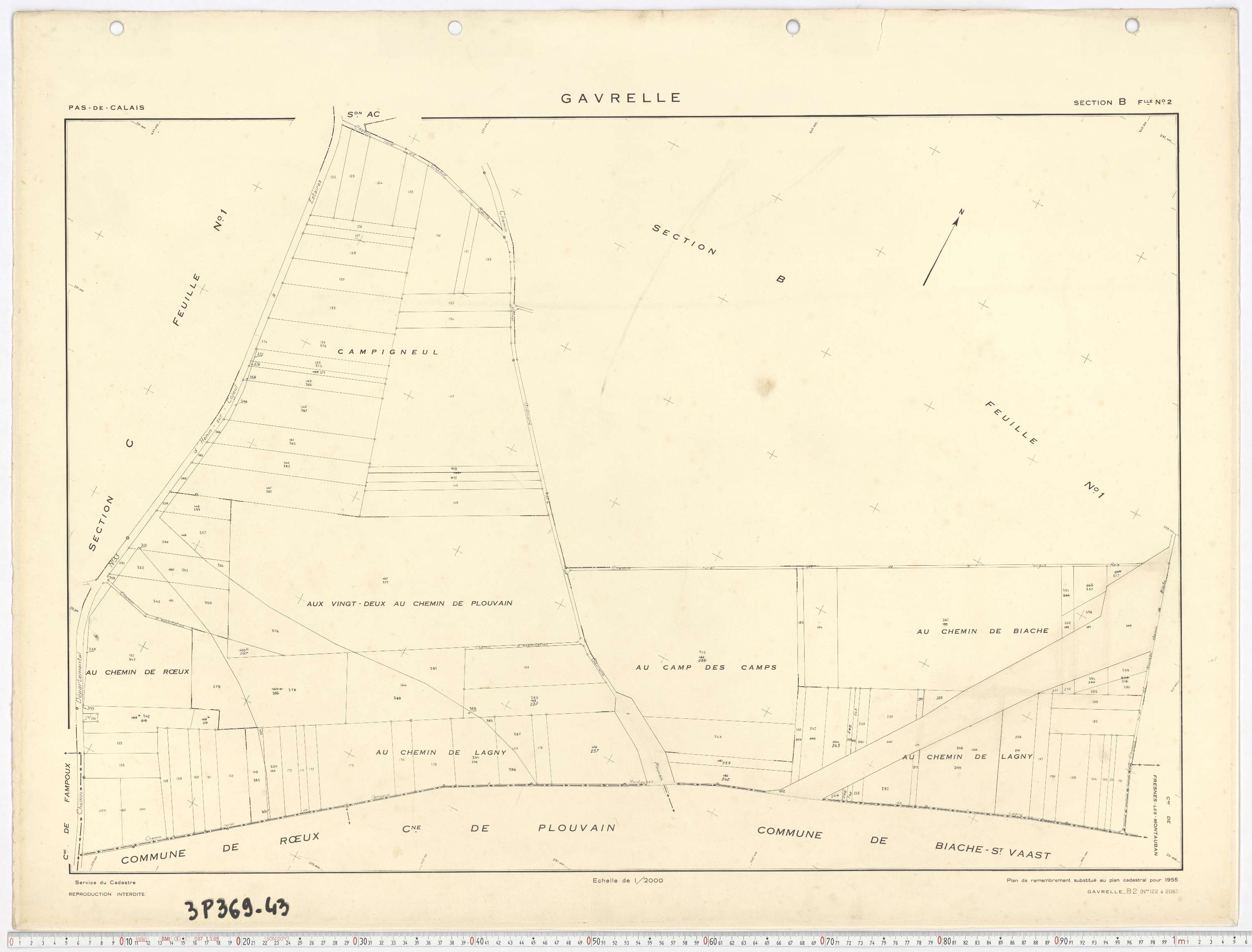 Gavrelle - Section B, feuille 2.