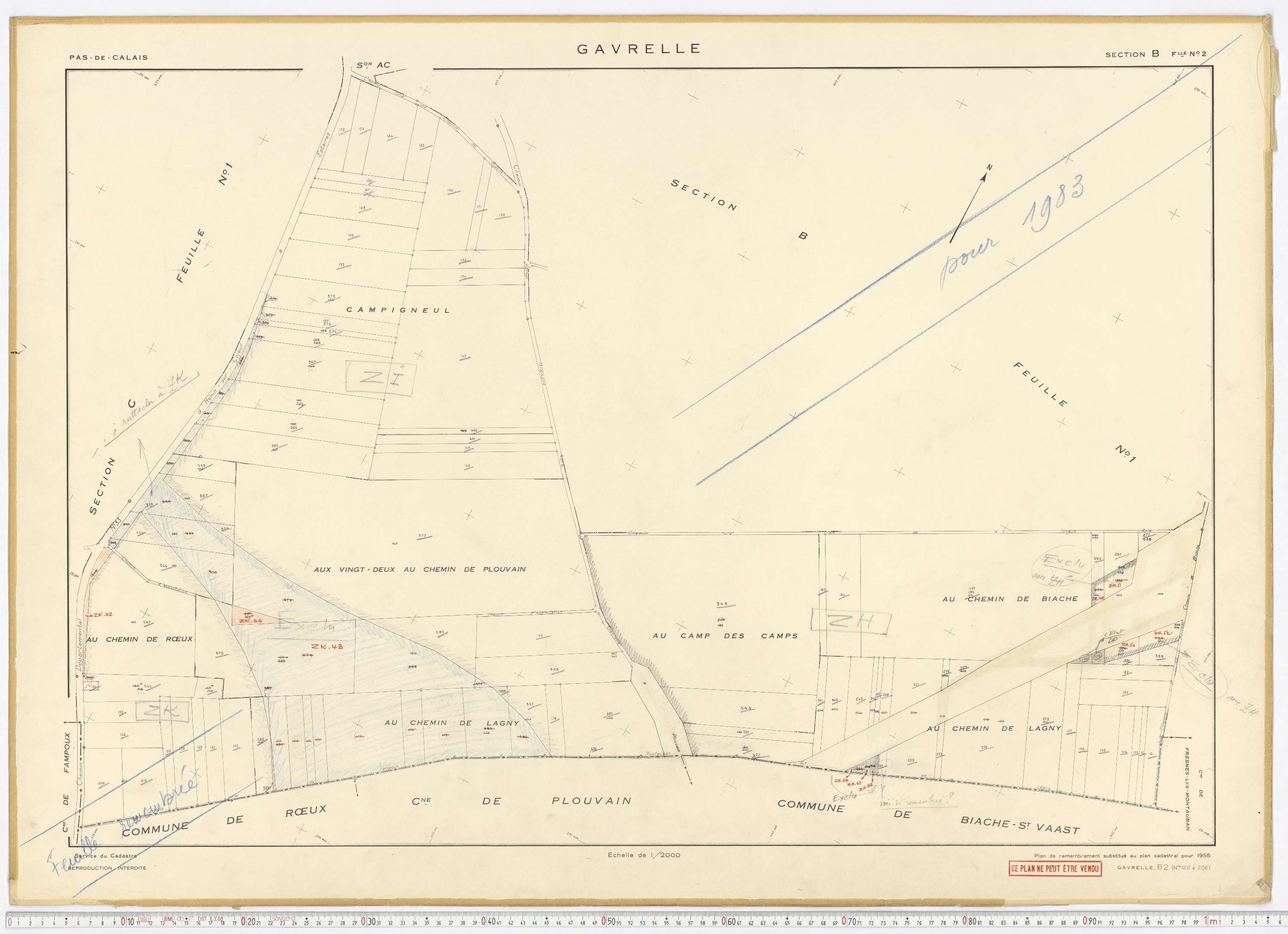 Gavrelle - Section B, feuille 2.