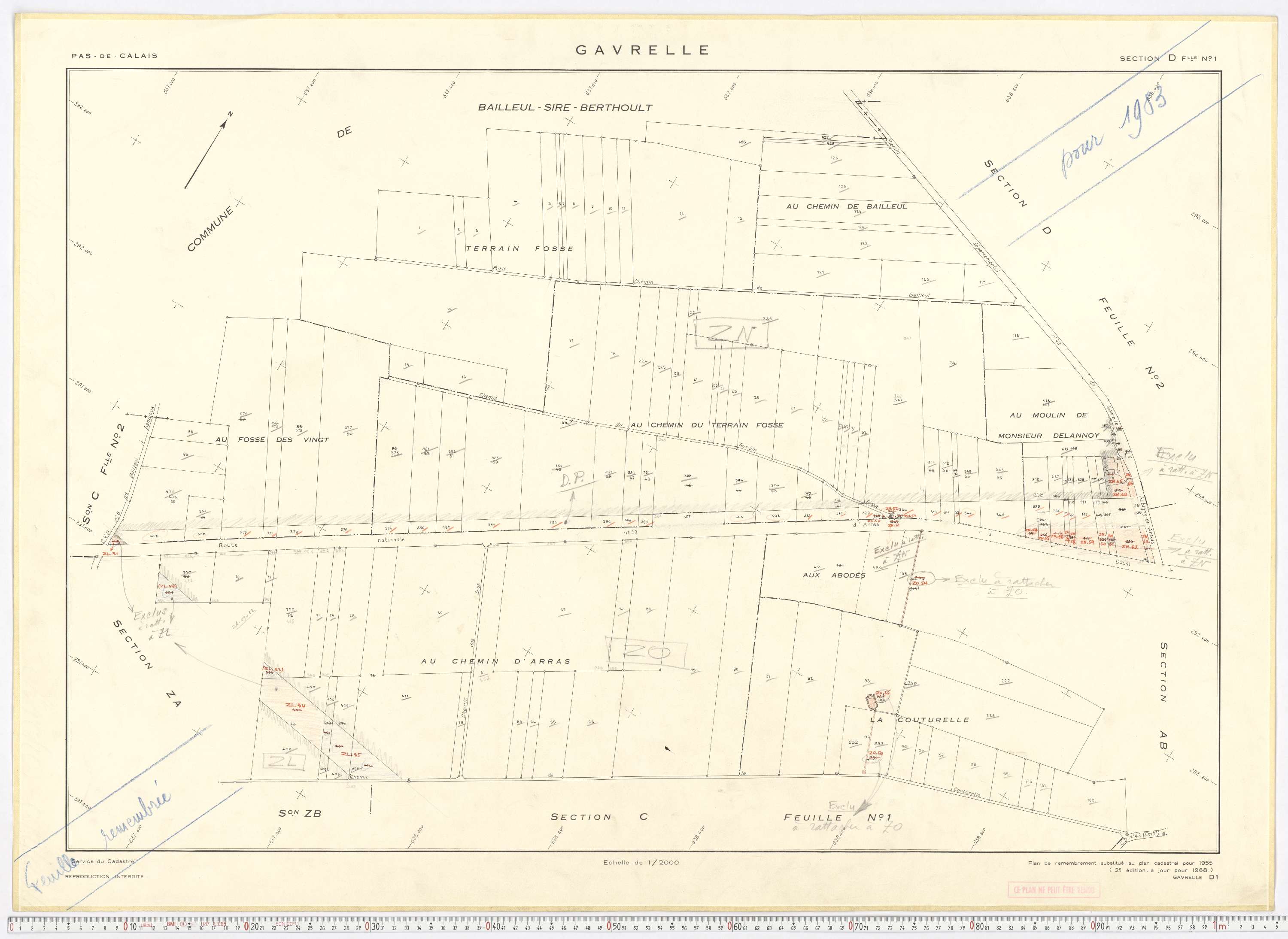 Gavrelle - Section D, feuille 1.