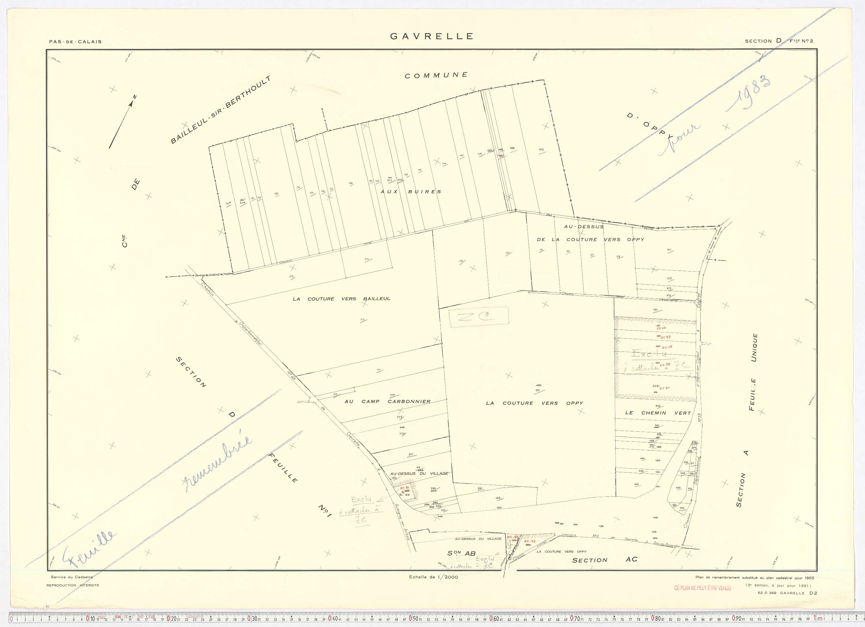Gavrelle - Section D, feuille 2.