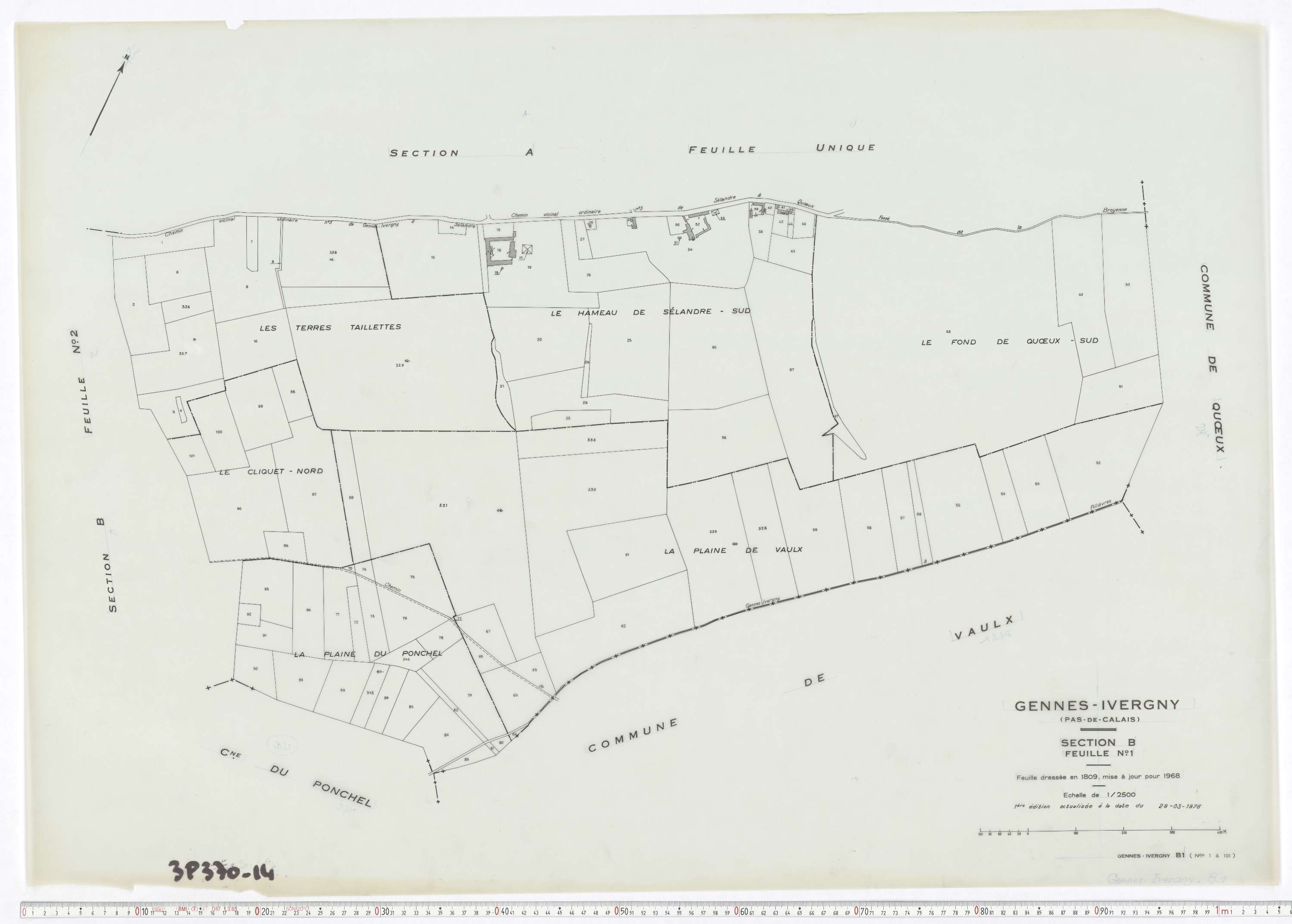 Gennes-Ivergny - Section B, feuille 1.