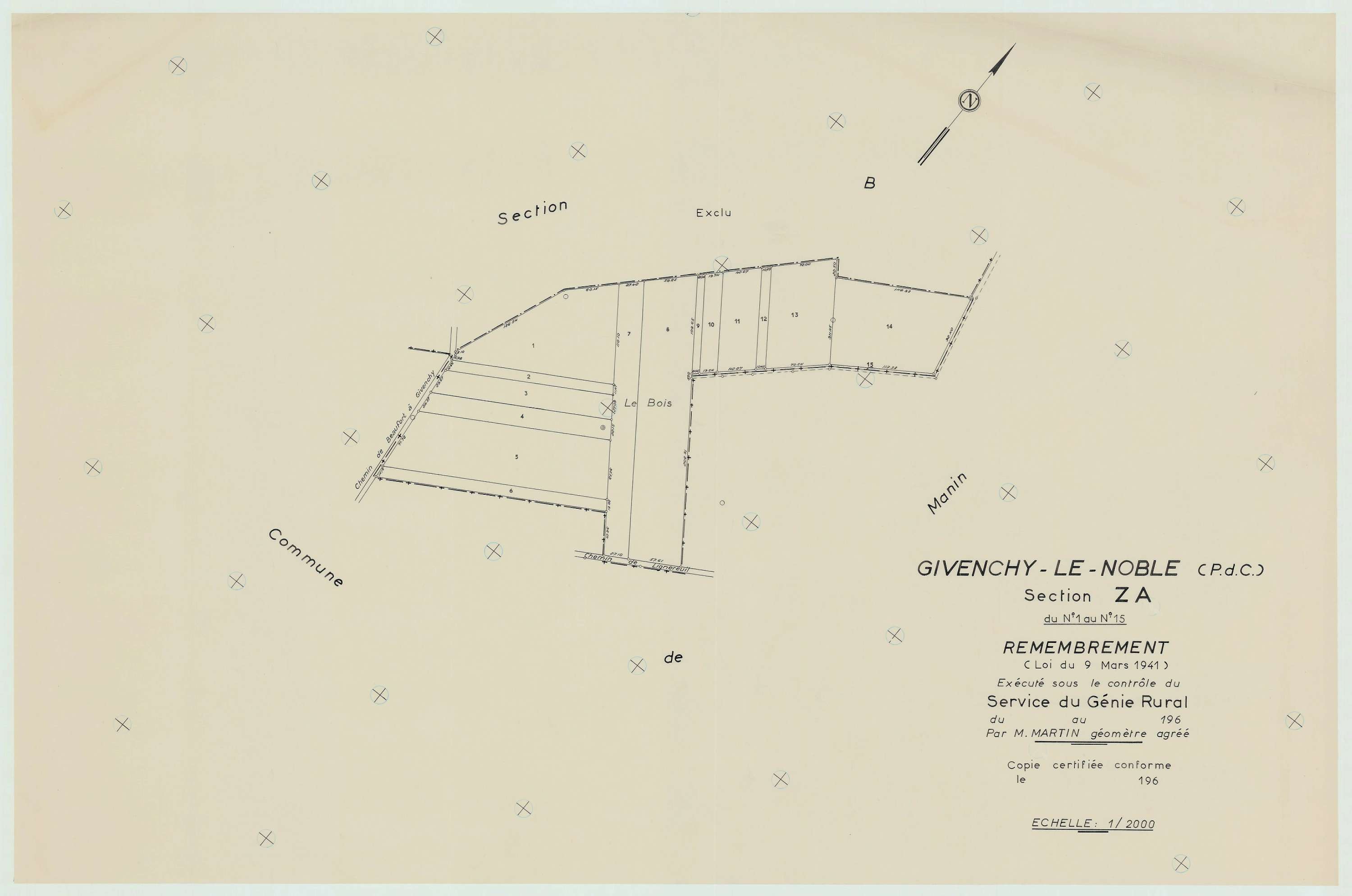 Givenchy-le-Noble - Plan de remembrement : section ZA.