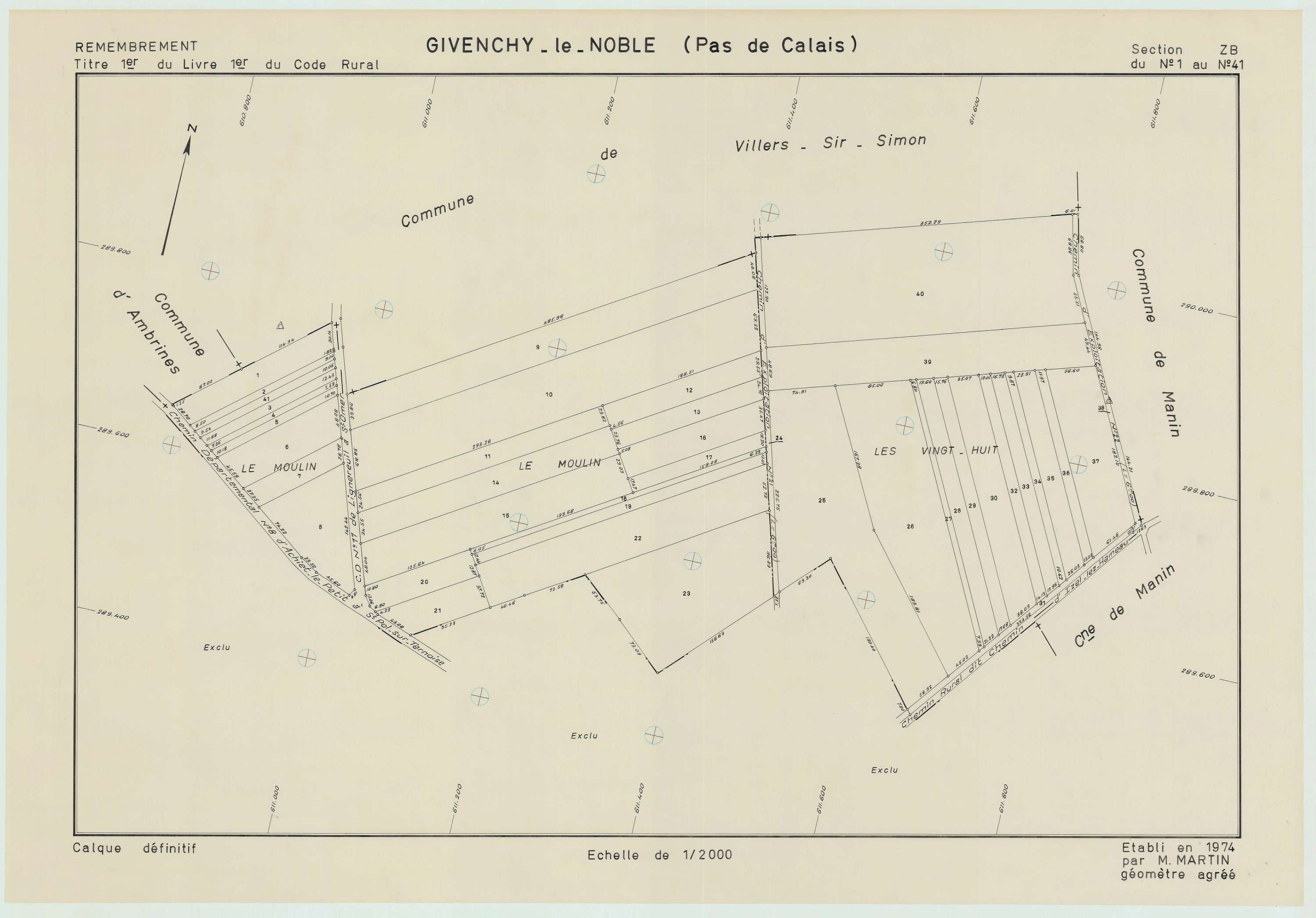 Givenchy-le-Noble - Plan de remembrement : section ZB.