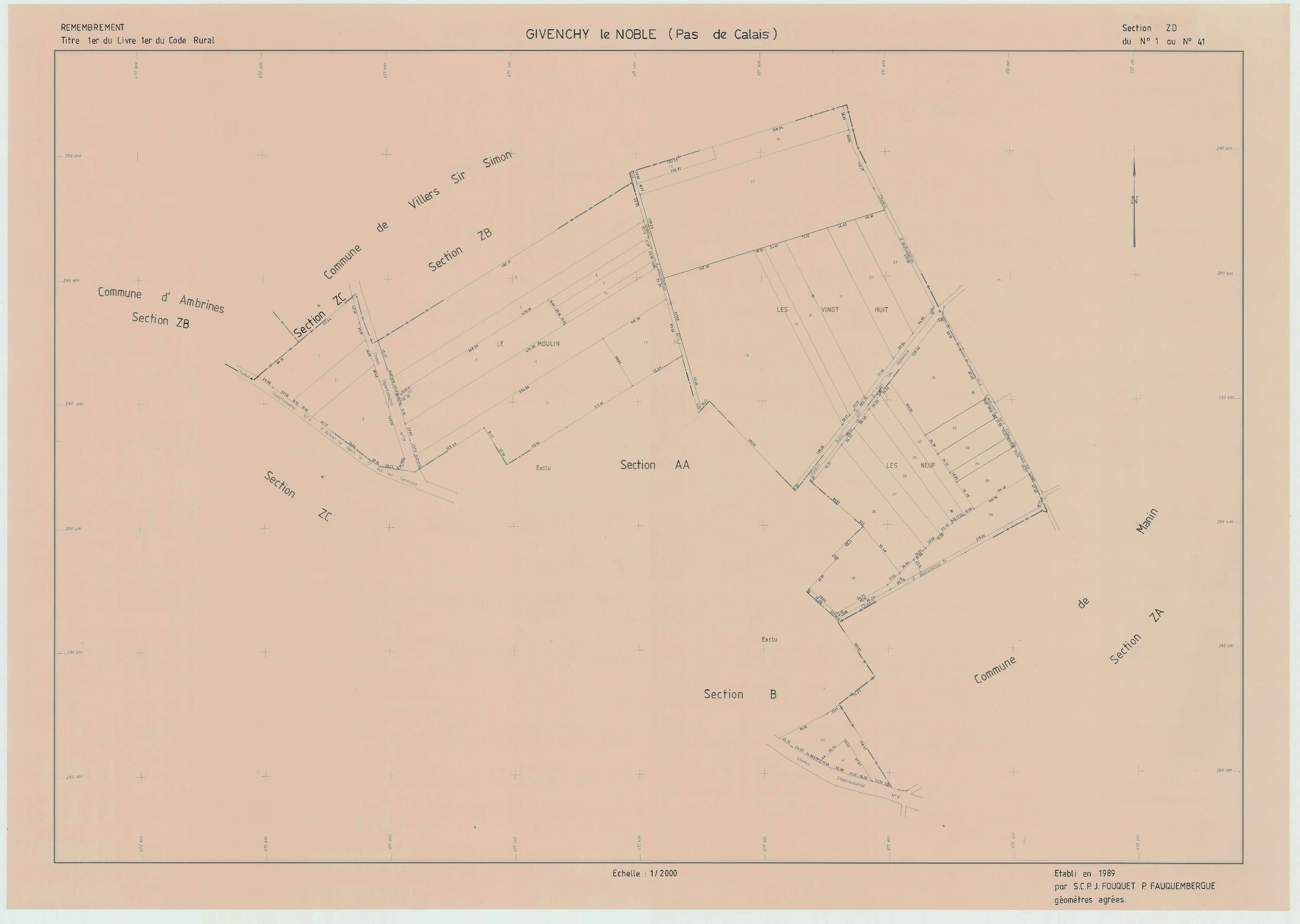 Givenchy-le-Noble - Plan de remembrement : section ZD.