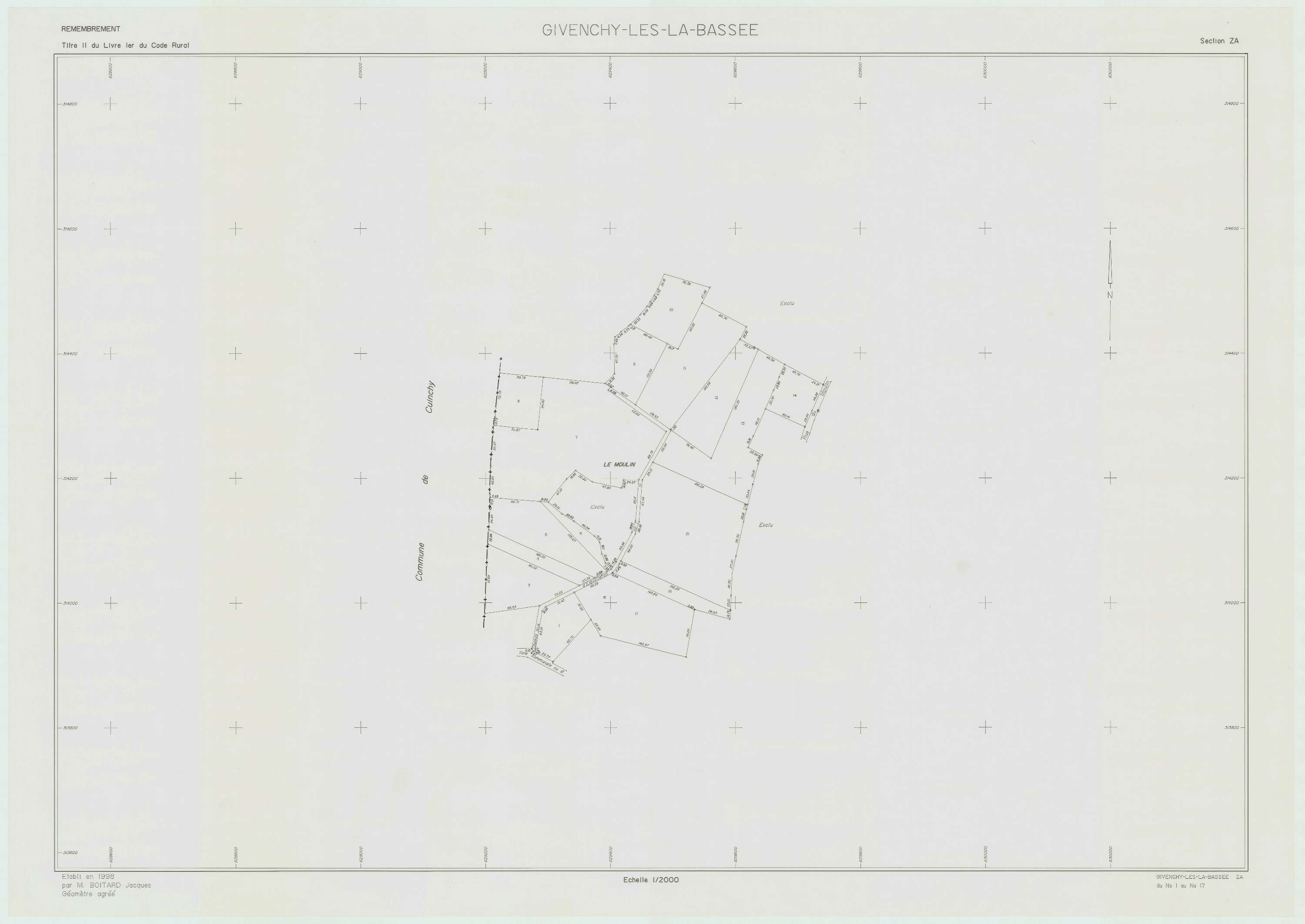 Givenchy-lès-la-Bassée - Plan de remembrement : section ZA.