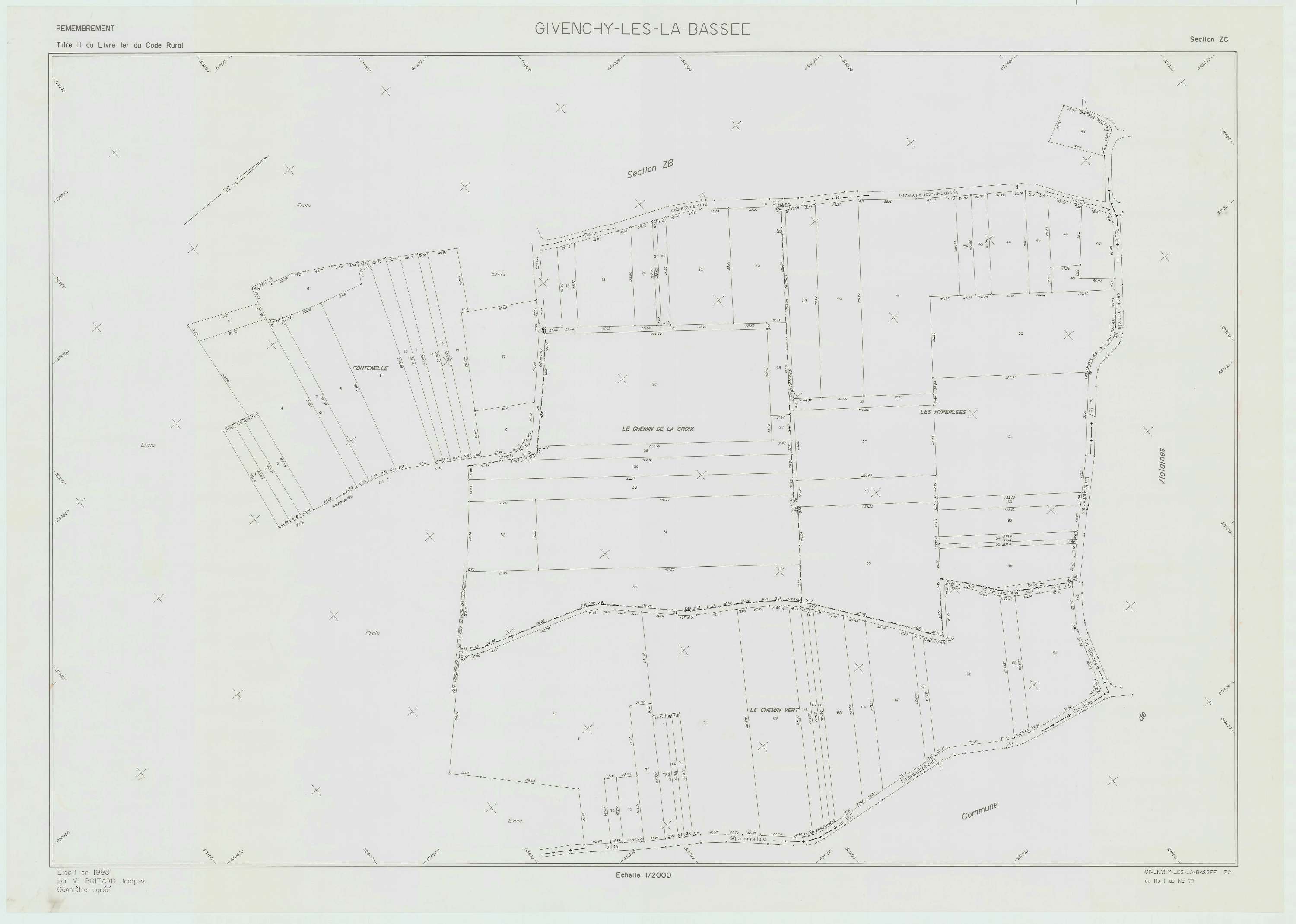 Givenchy-lès-la-Bassée - Plan de remembrement : section ZC.