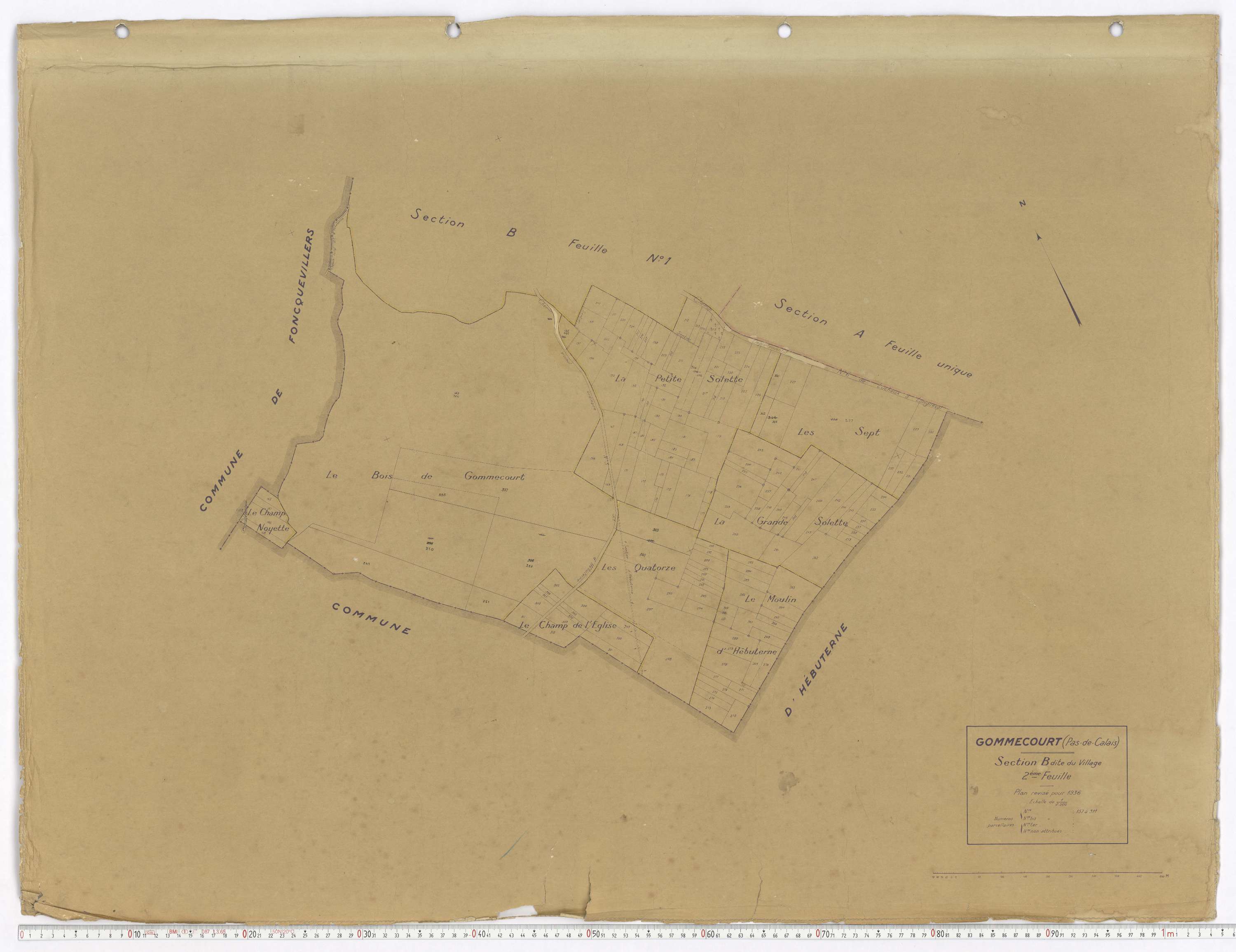Gommecourt - Section B, feuille 2.