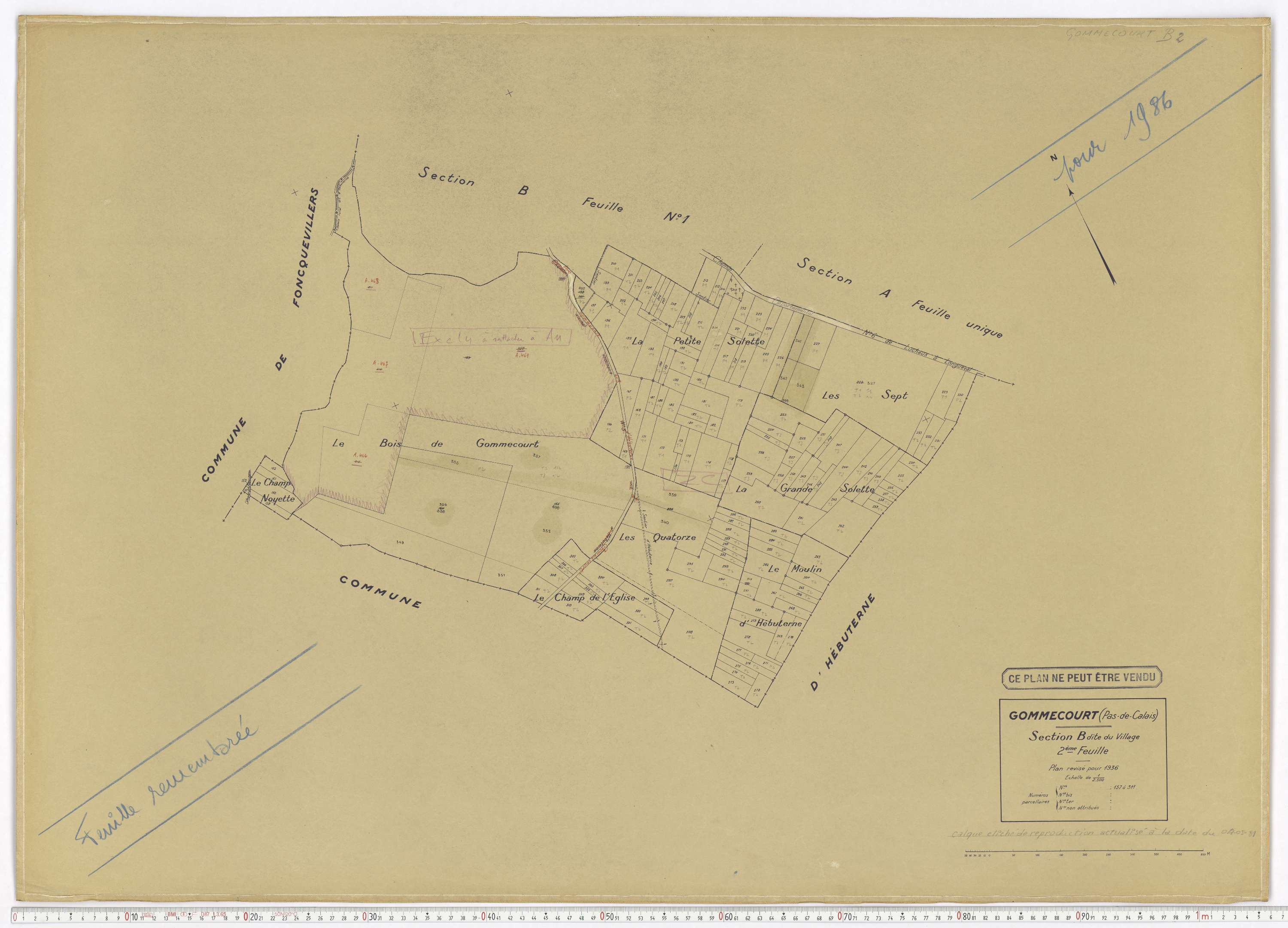 Gommecourt - Section B, feuille 2.