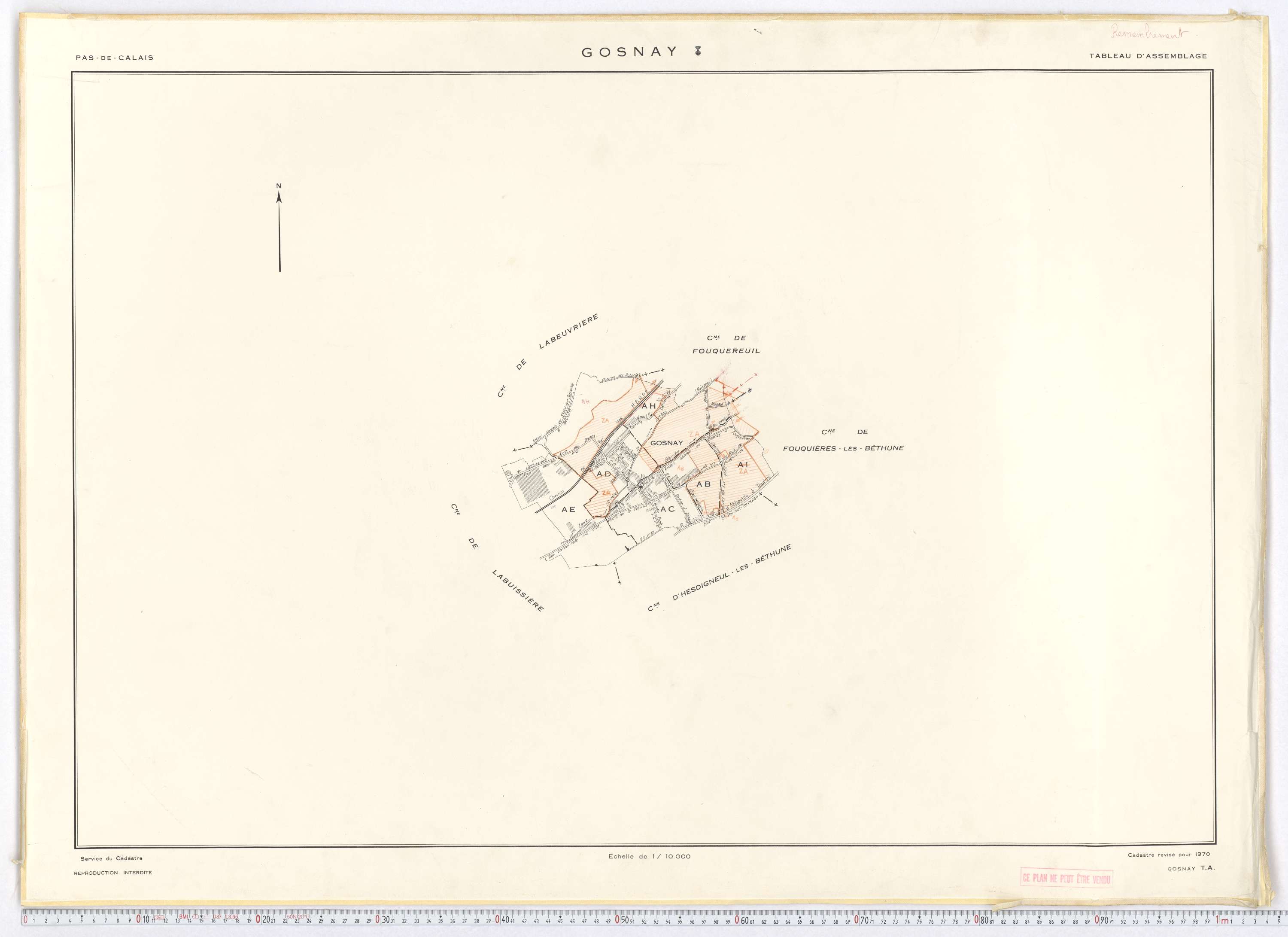 Gosnay - Tableau d'assemblage.
