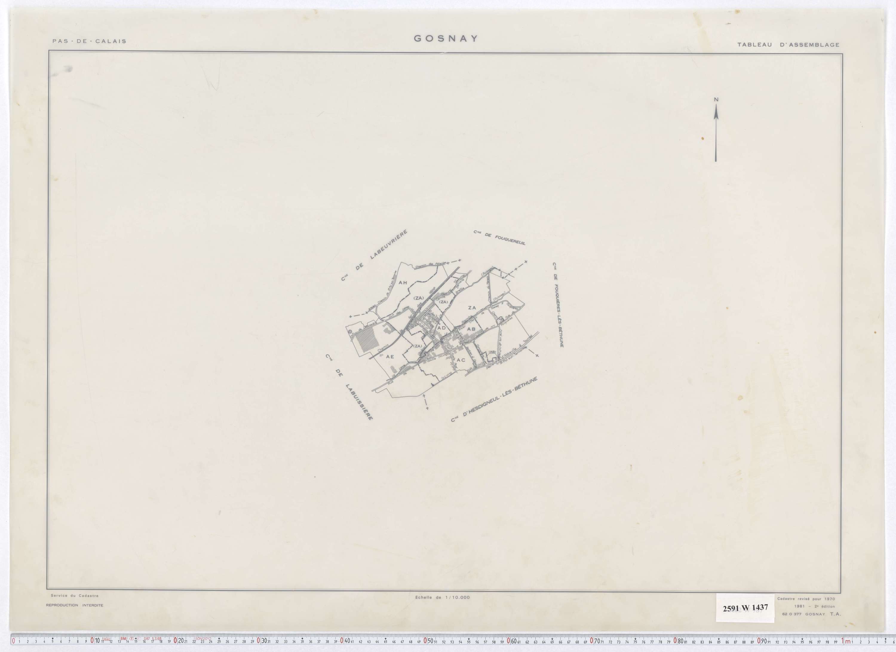 Gosnay - Tableau d'assemblage.