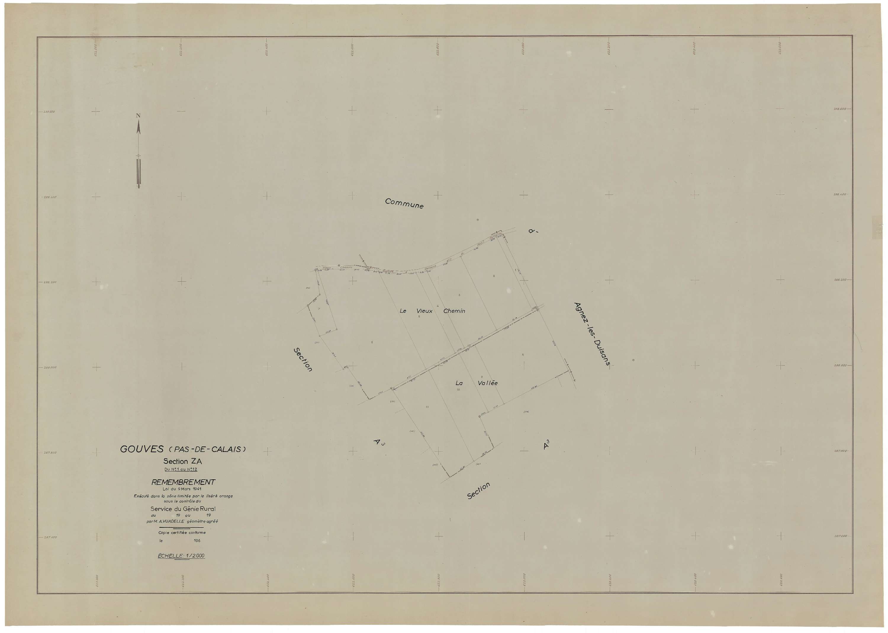Gouves - Plan de remembrement : section ZA.