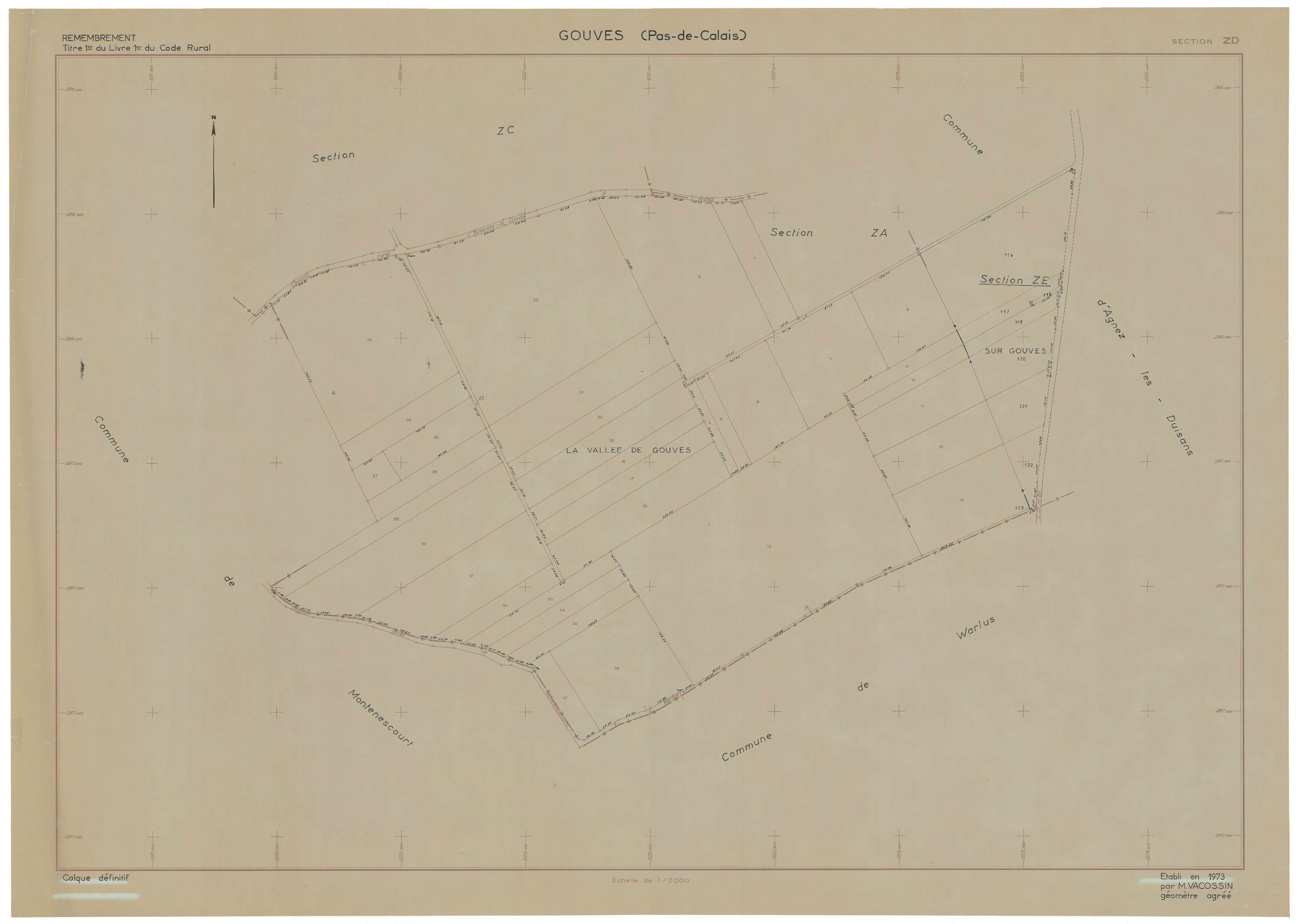 Gouves - Plan de remembrement : section ZD.