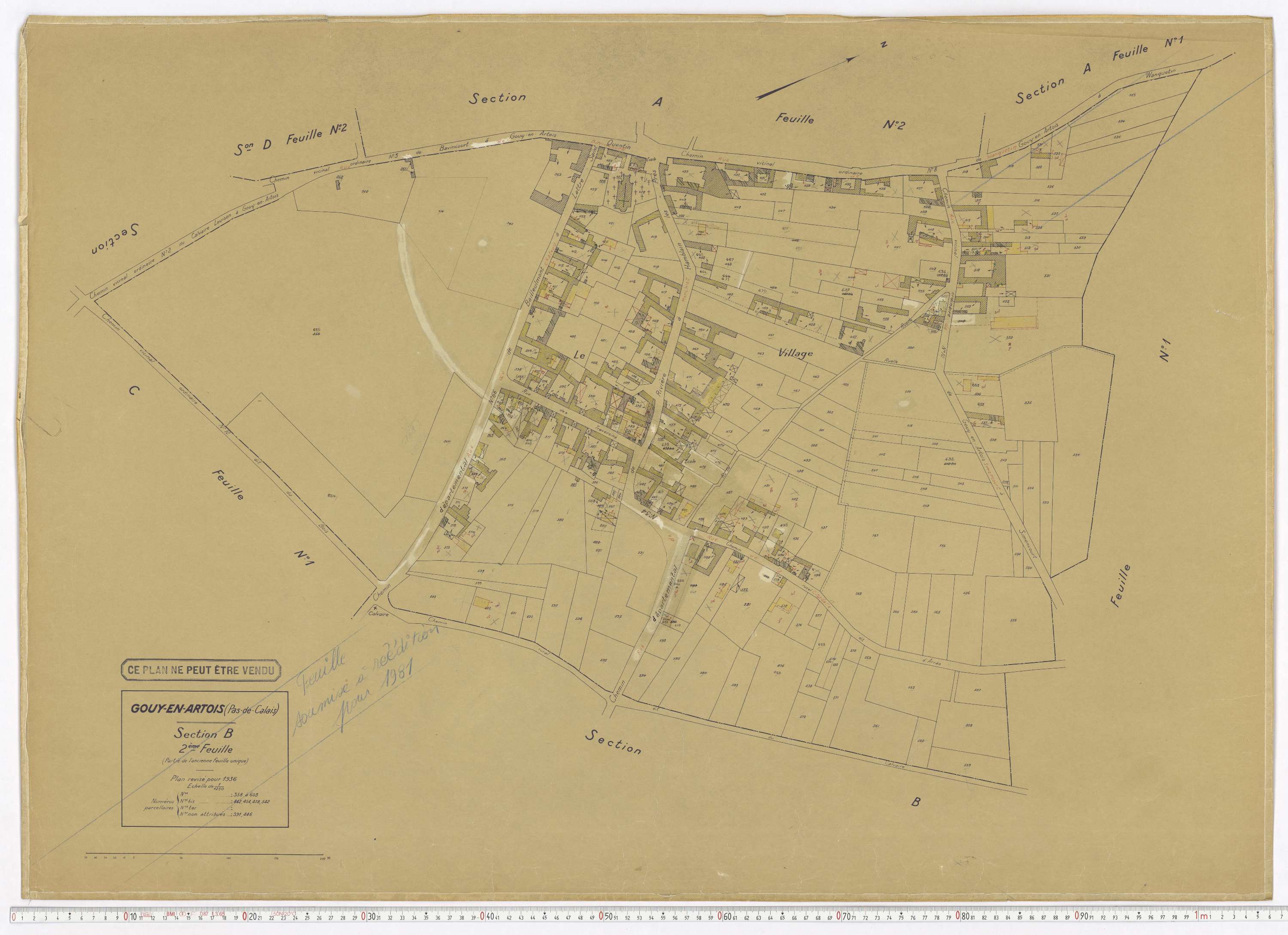 Gouy-en-Artois - Section B, feuille 2.