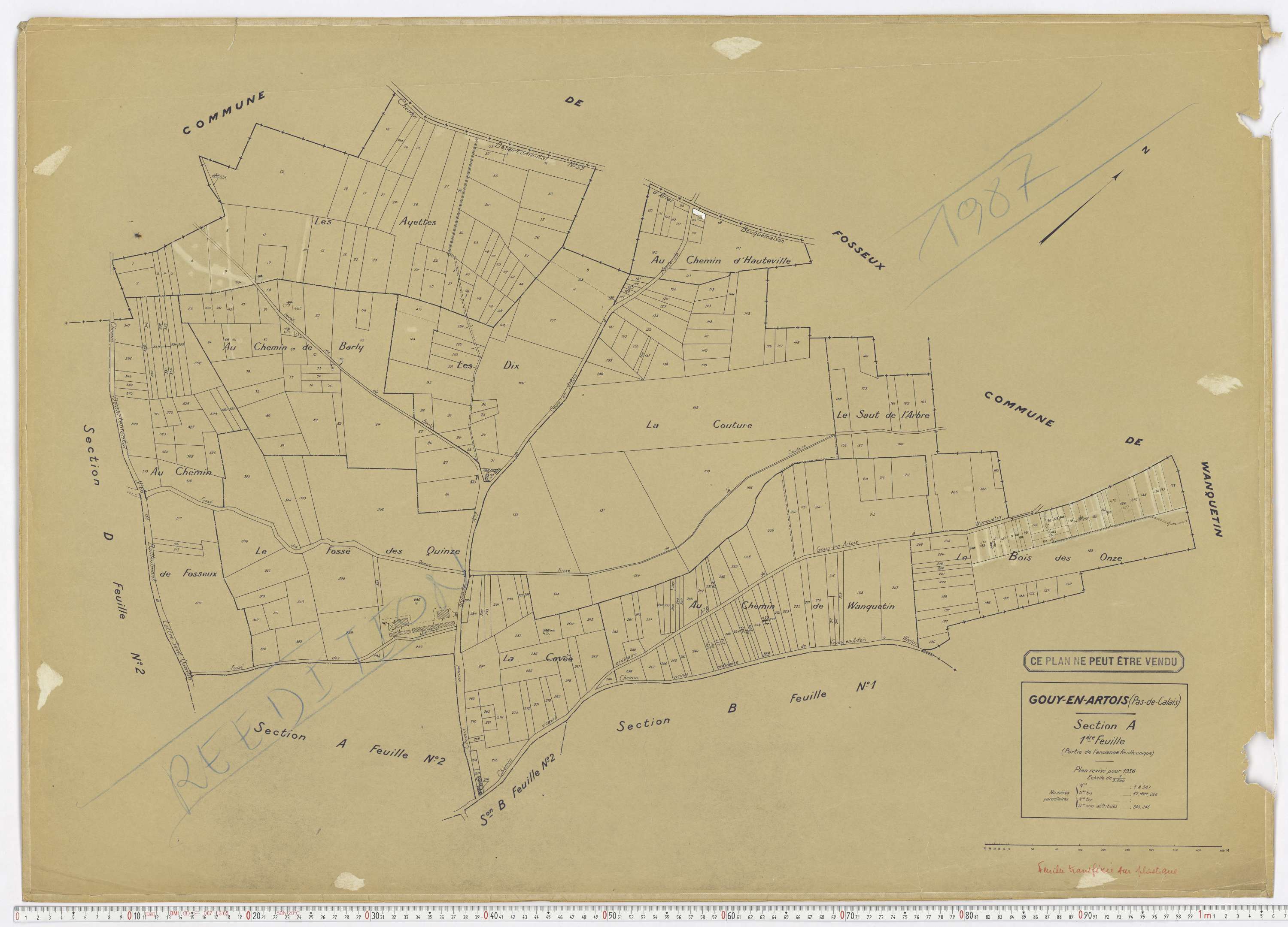 Gouy-en-Artois - Section A, feuille 1.