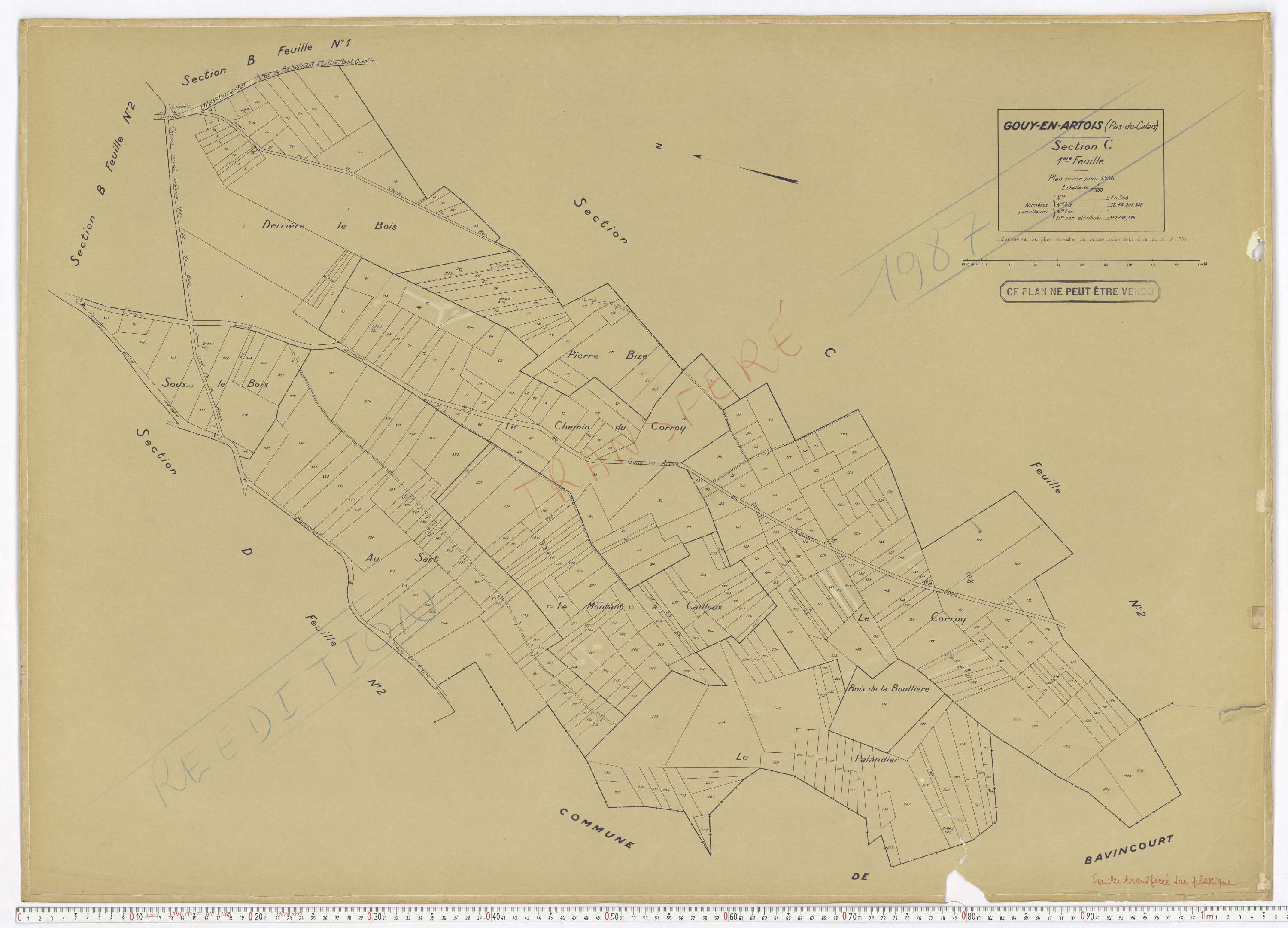 Gouy-en-Artois - Section C, feuille 1.