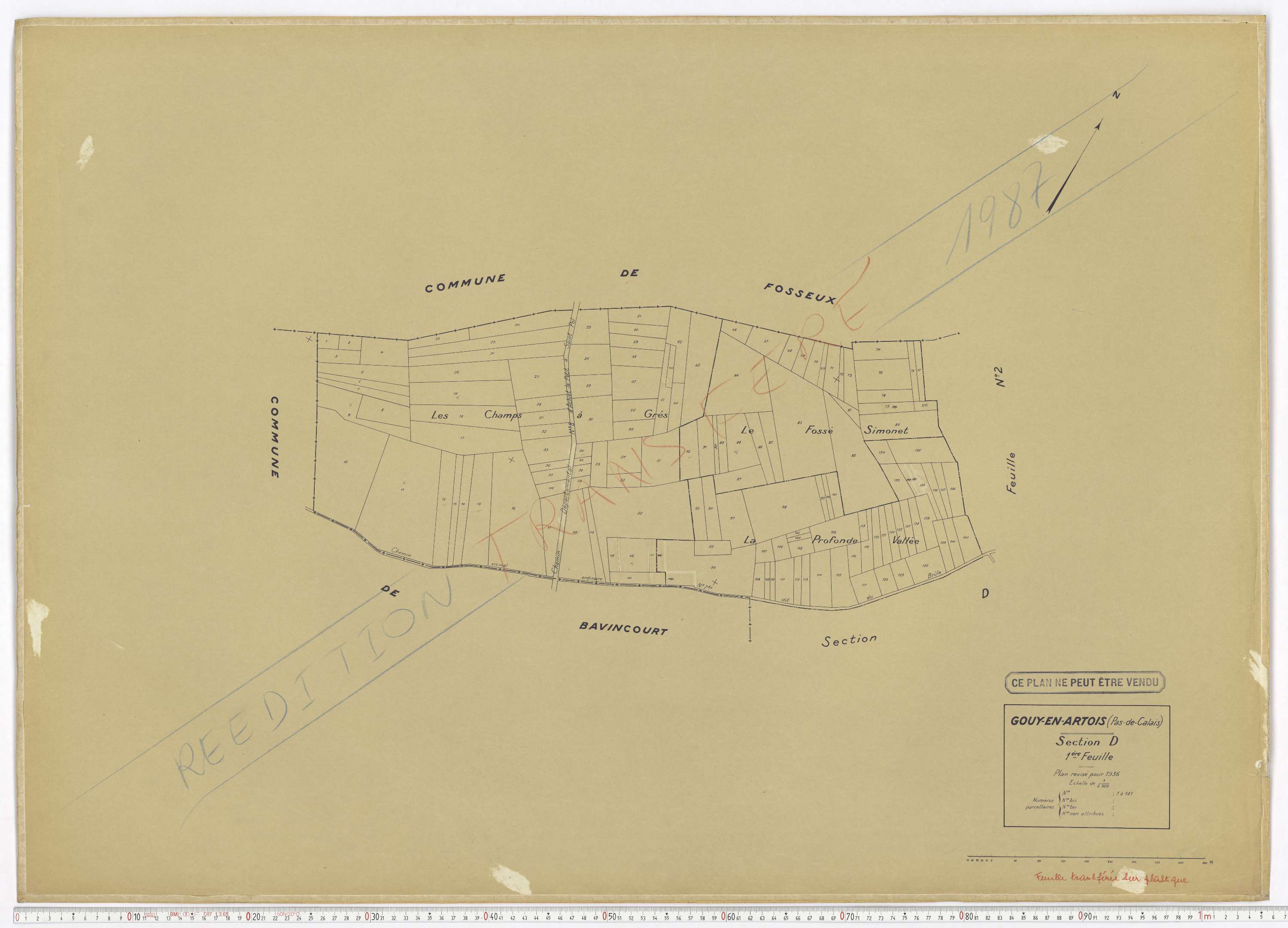 Gouy-en-Artois - Section D, feuille 1.