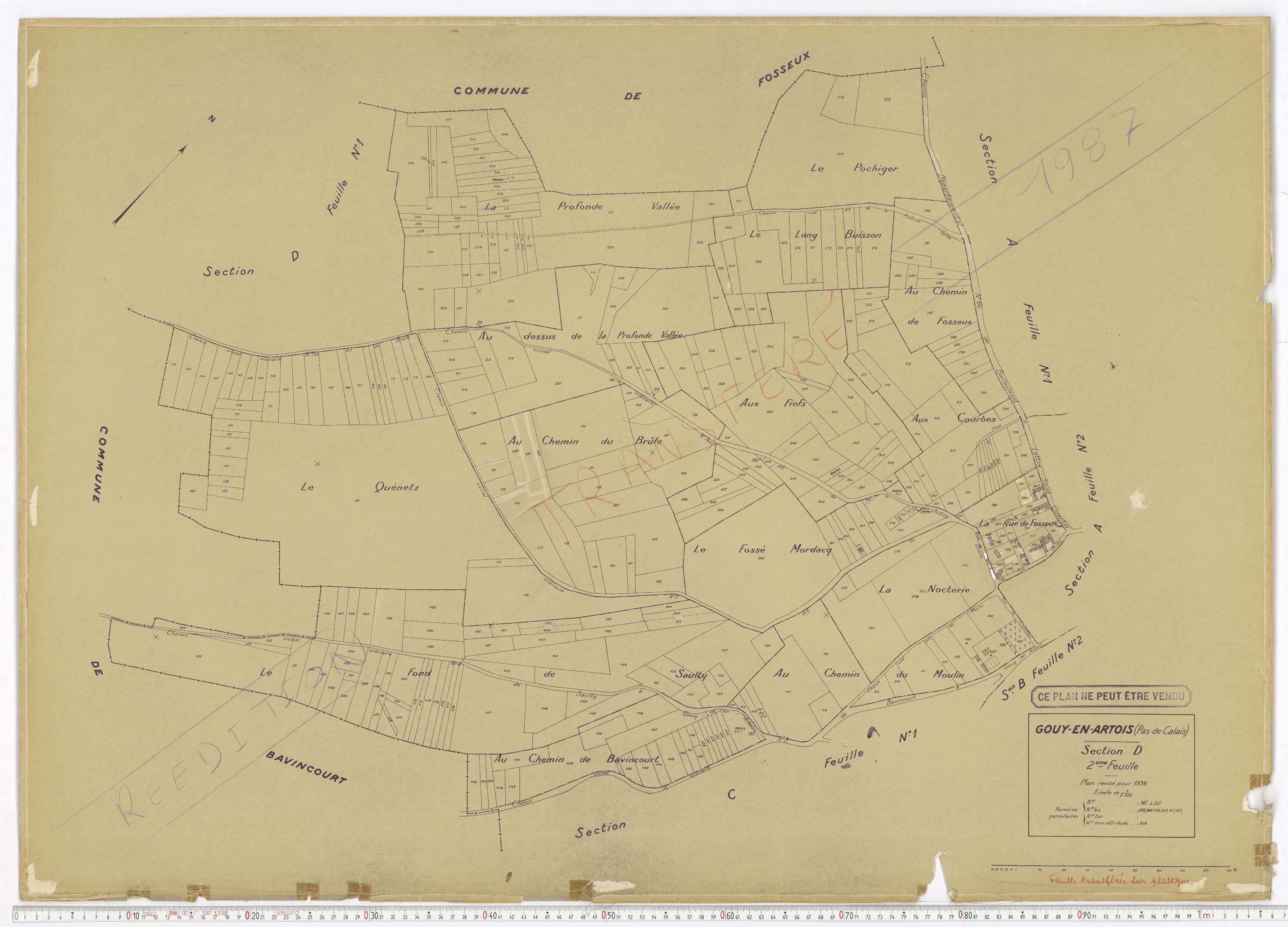 Gouy-en-Artois - Section D, feuille 2.