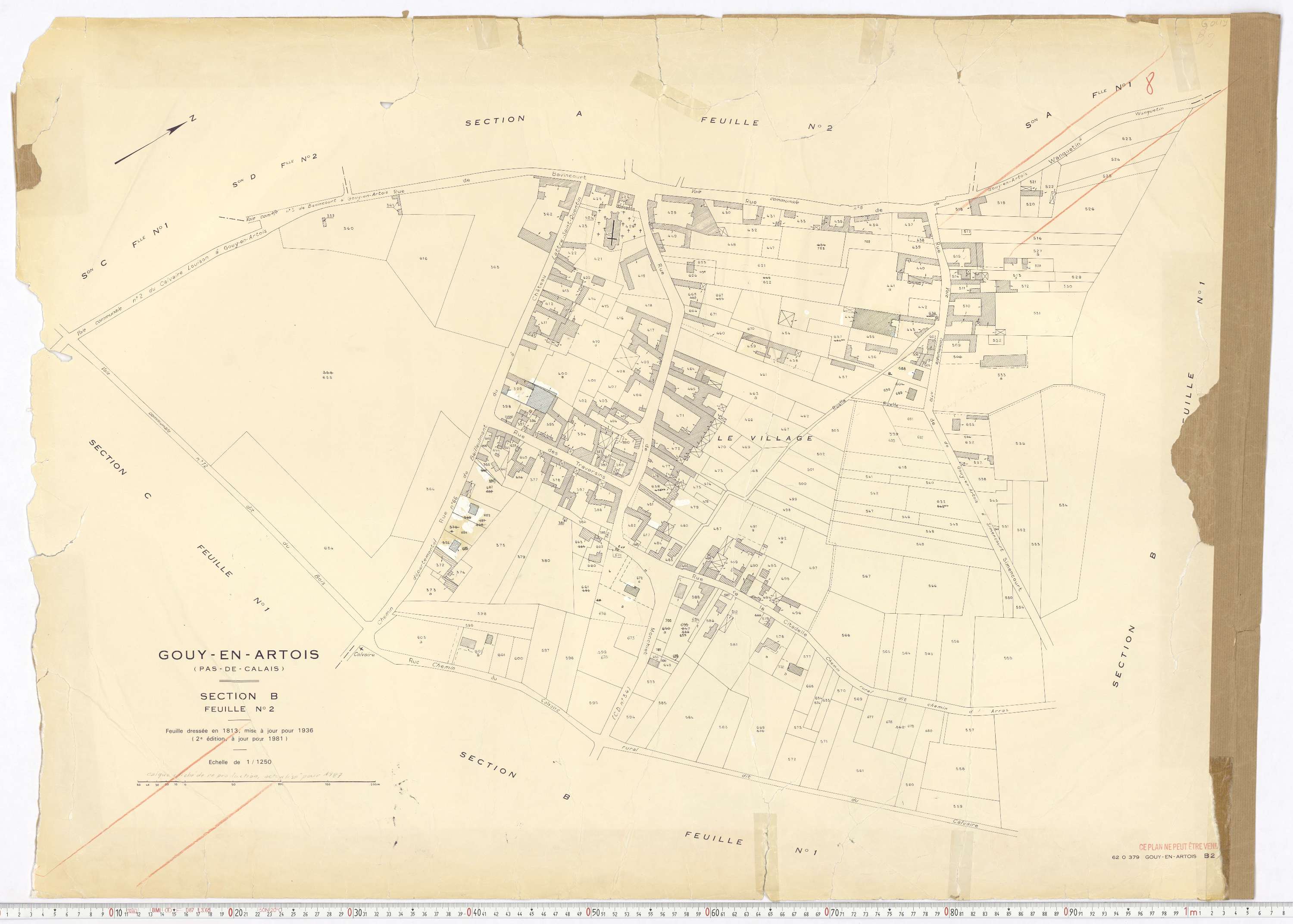Gouy-en-Artois - Section B, feuille 2.
