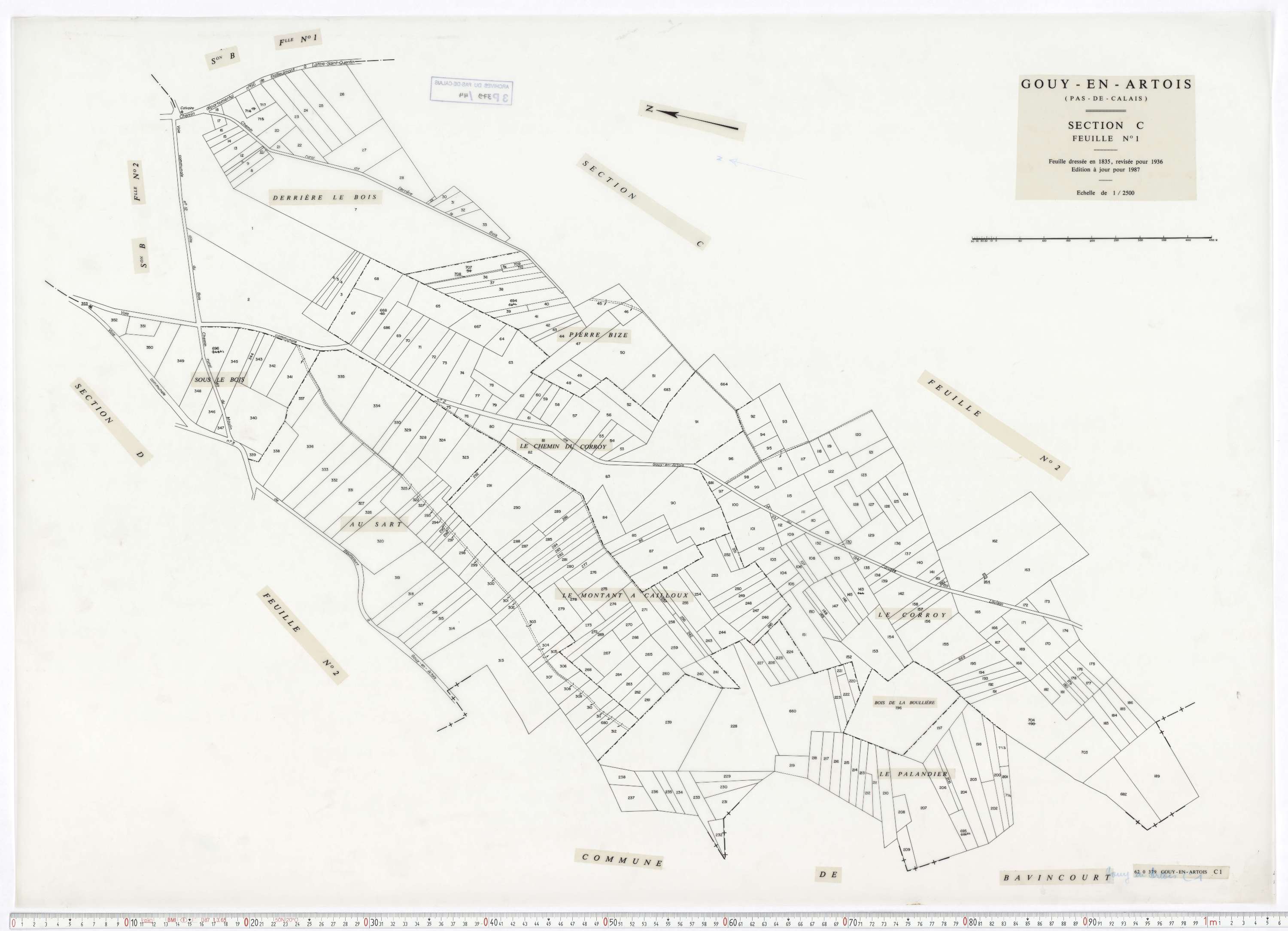 Gouy-en-Artois - Section C, feuille 1.