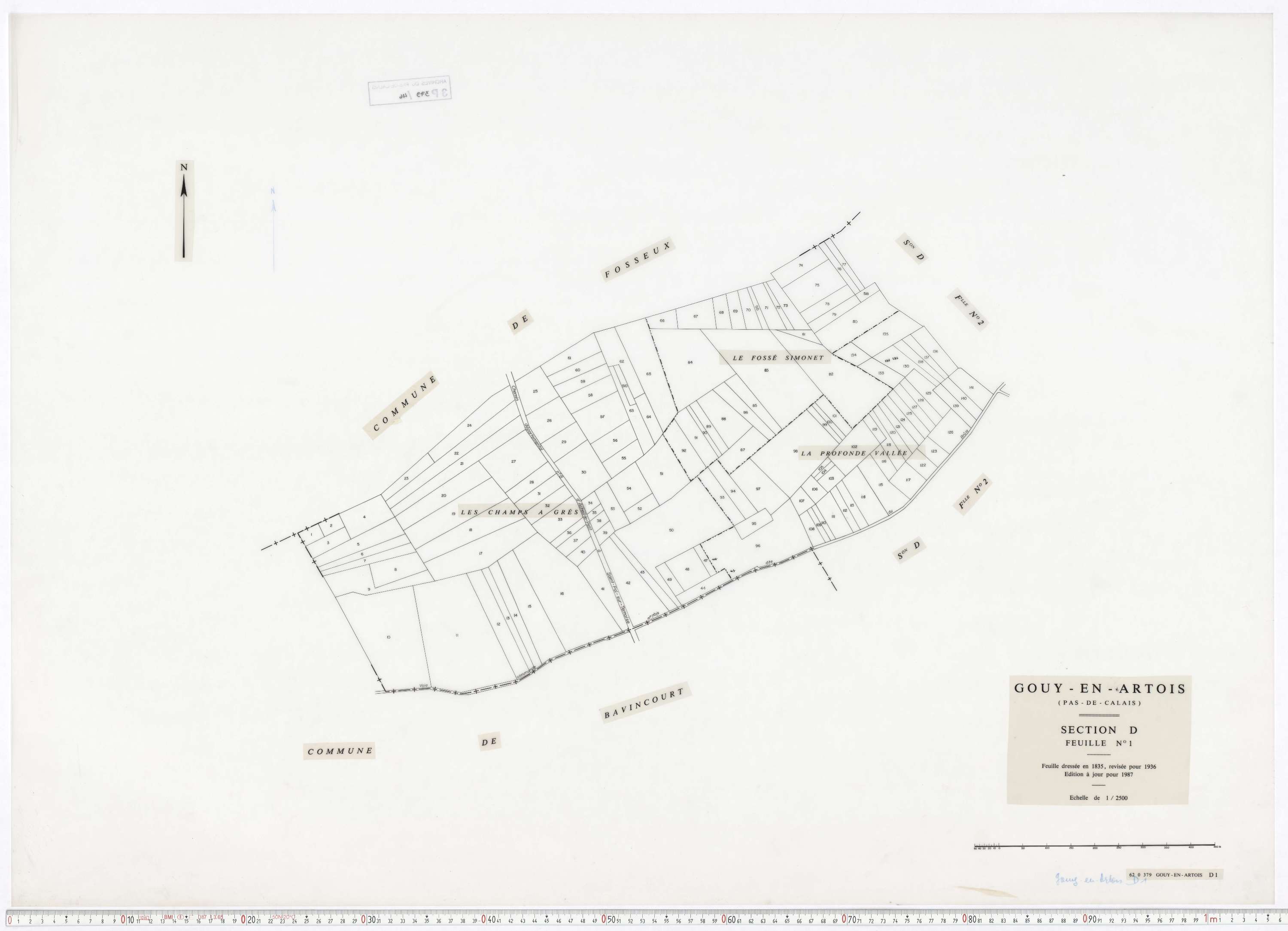 Gouy-en-Artois - Section D, feuille 1.