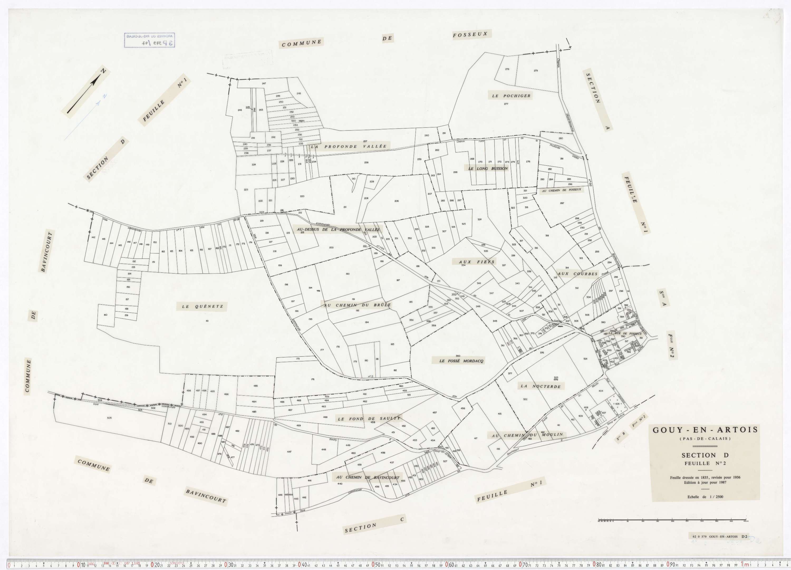 Gouy-en-Artois - Section D, feuille 2.