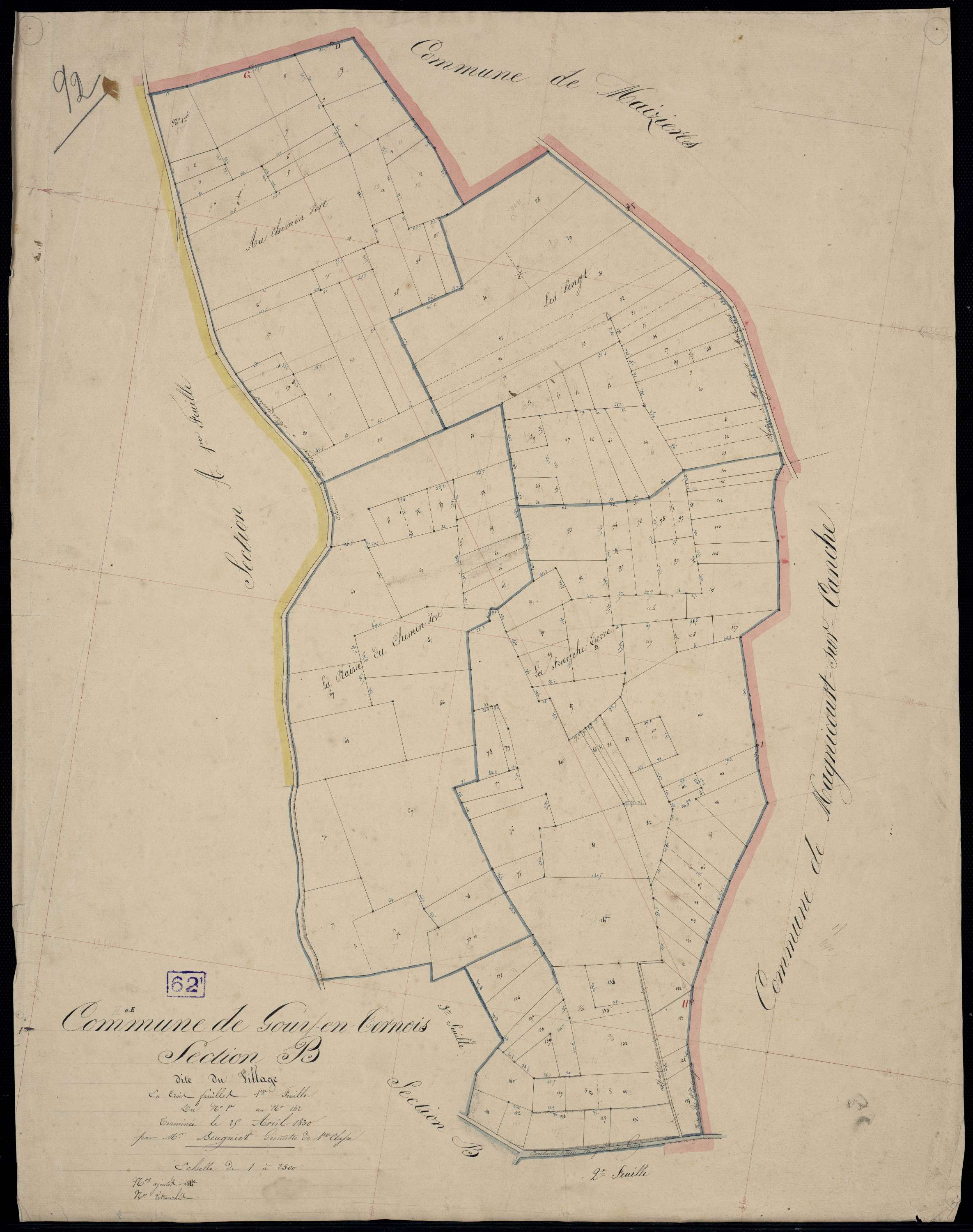 Gouy-en-Ternois - Section B, 1re feuille