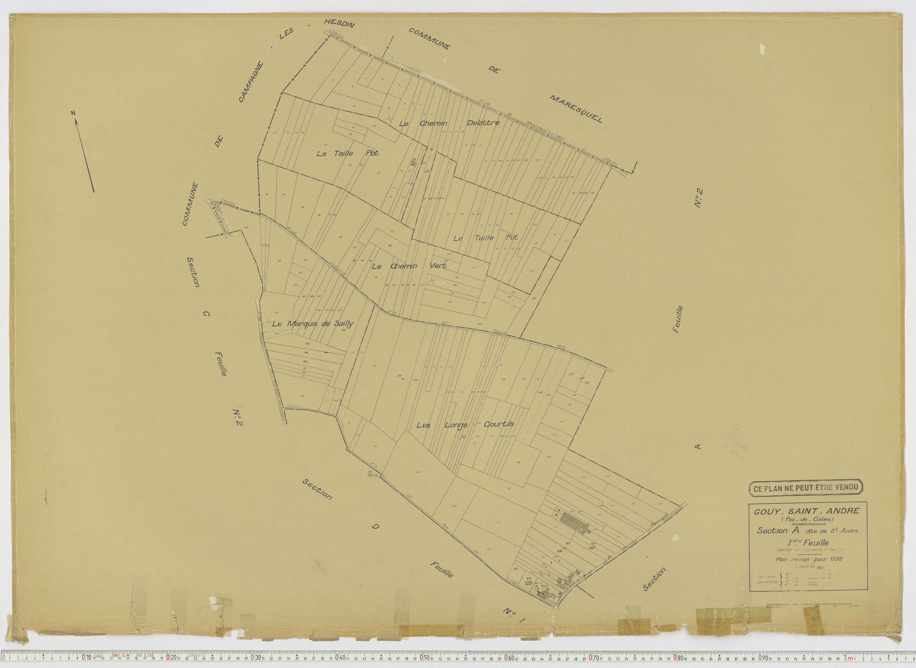Gouy-Saint-André - Section A, feuille 1.